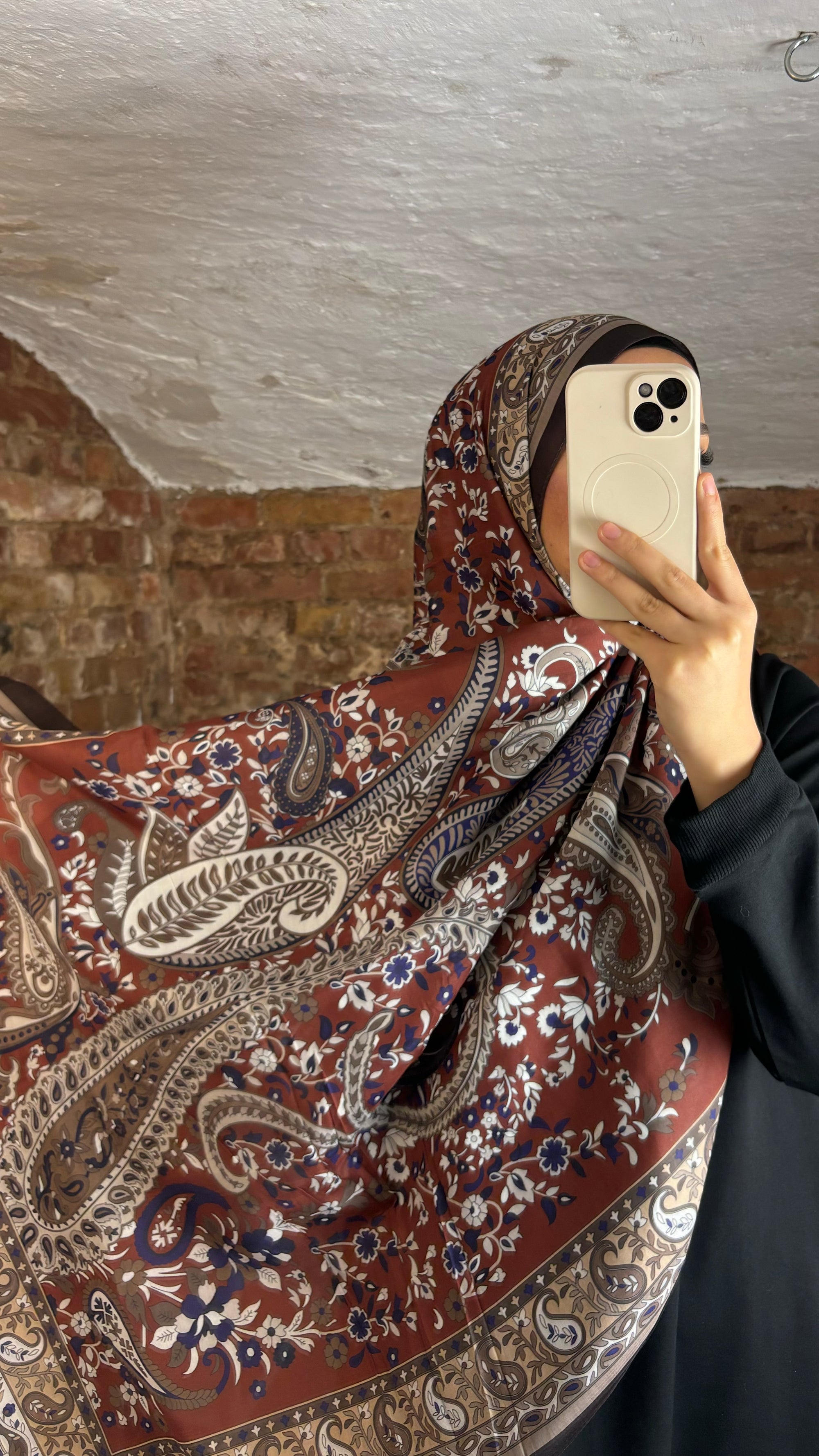 Hijab bohème doux en marron