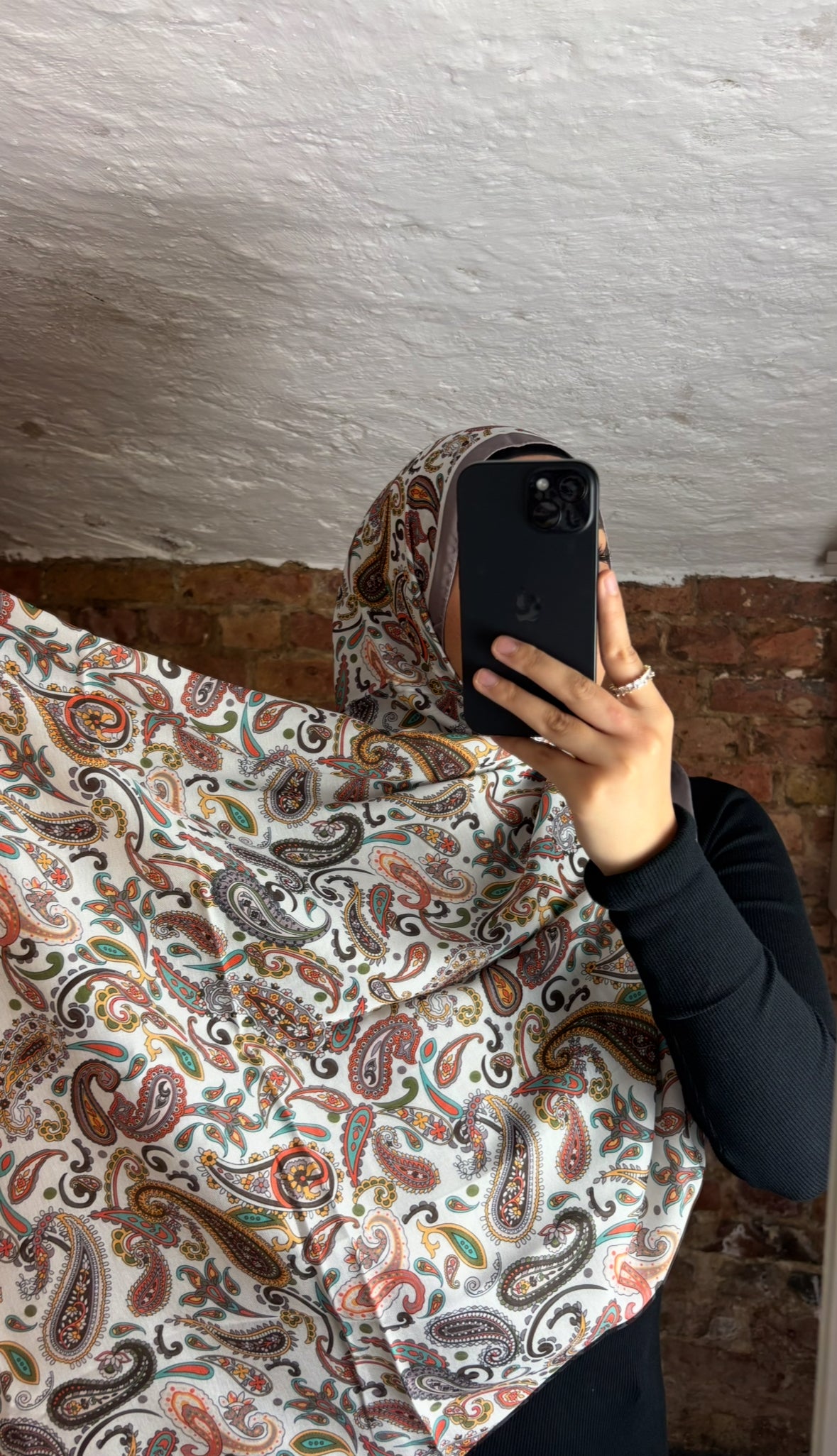 Soft bohemian hijab in beige - orange