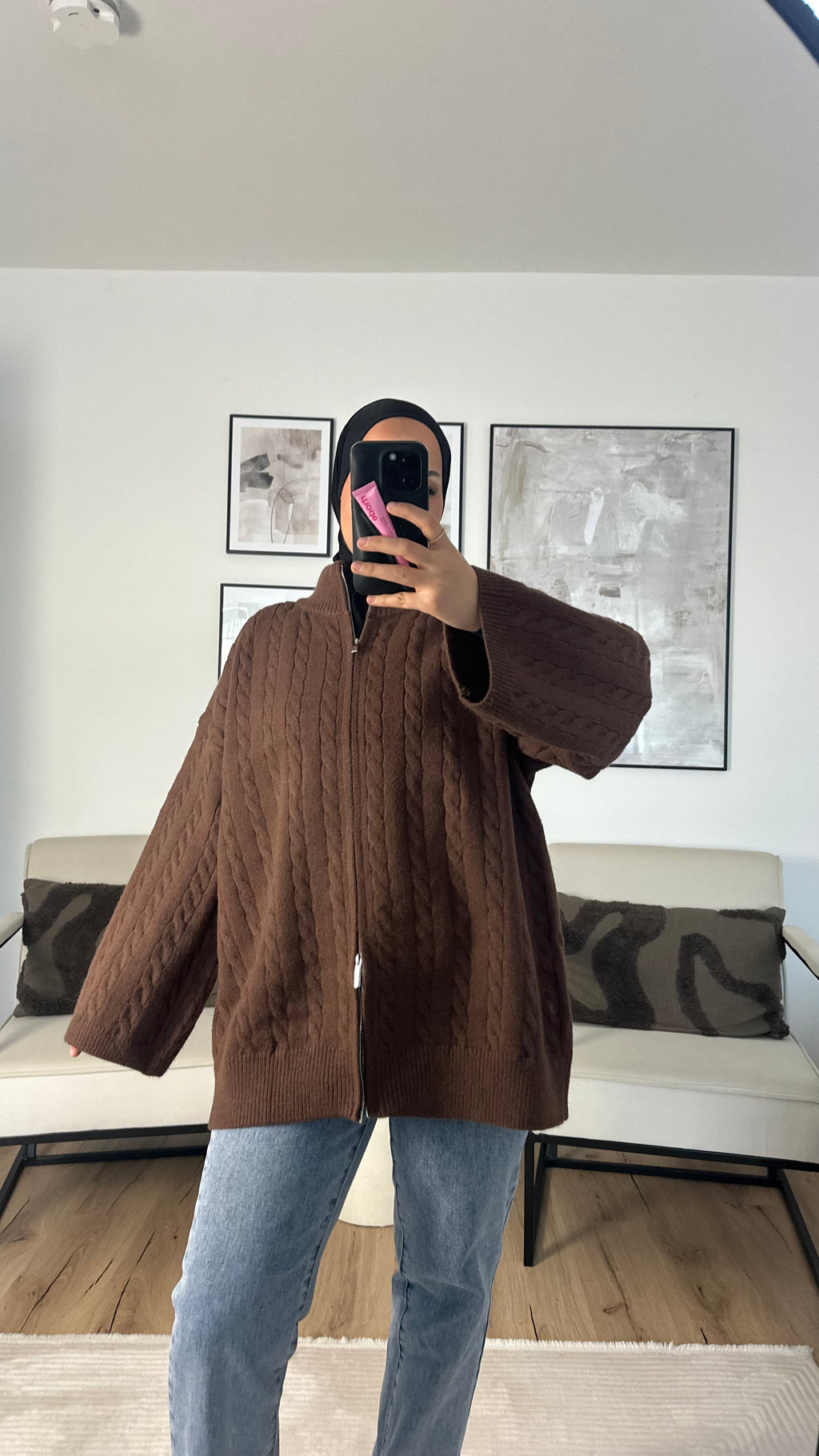 Ilkim Cardigan mit Zopfmuster