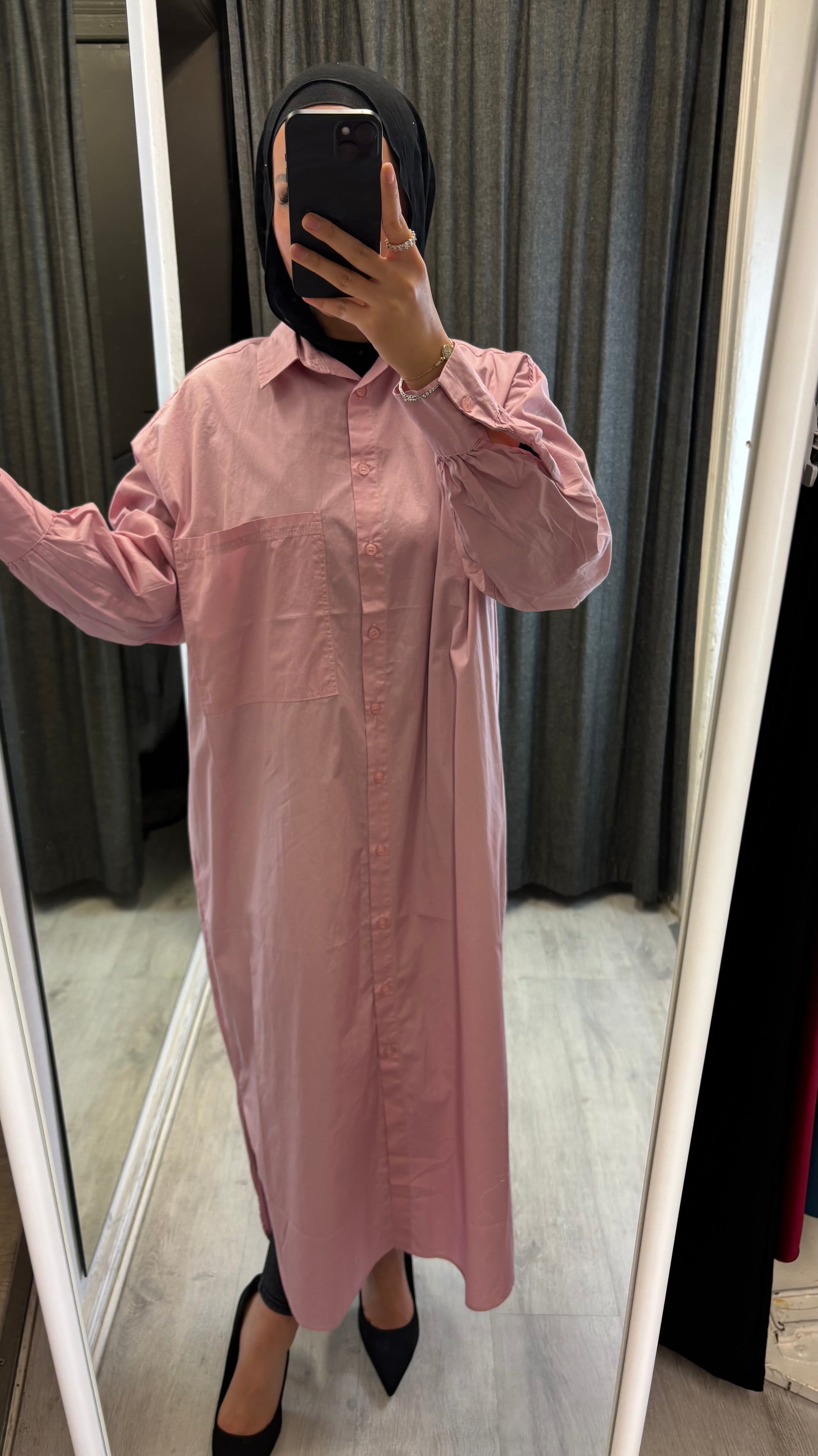 Hayal oversized long shirt in pink