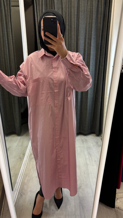 LANGES OVERSIZED HEMD IN ROSA