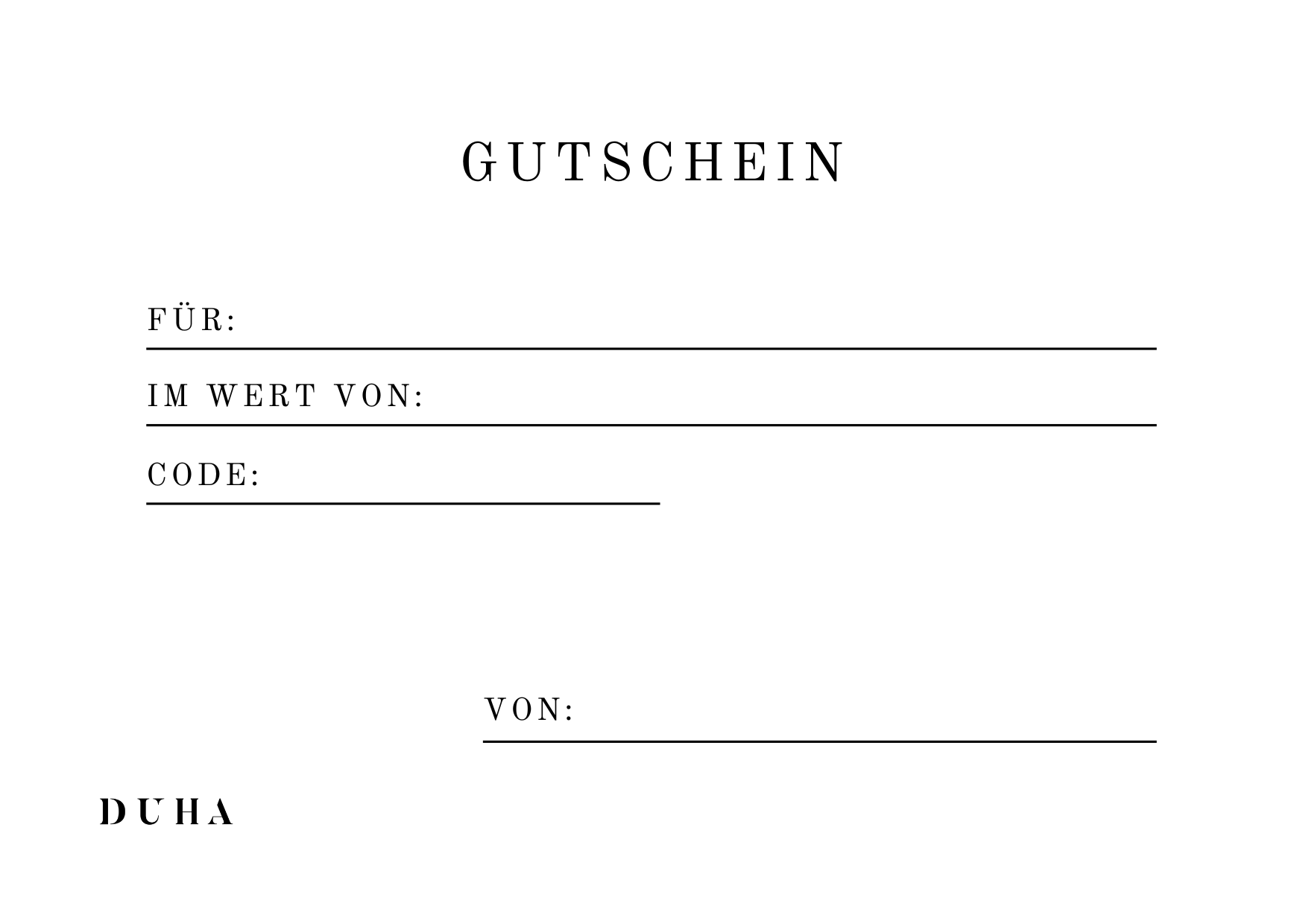 Duha Boutique Geschenk Gutschein