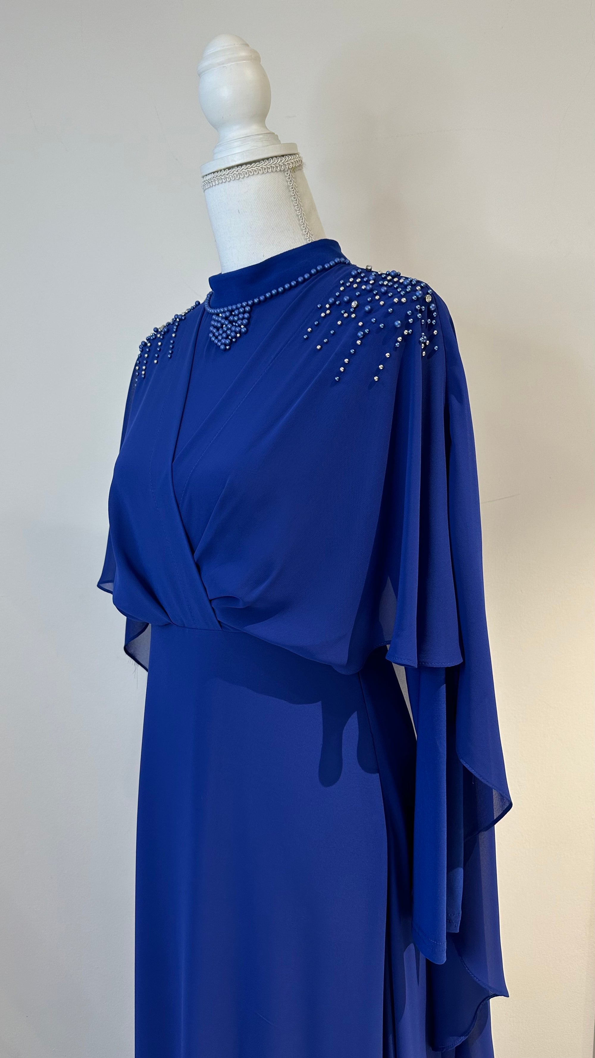 Inci Armine chiffon dress in royal blue