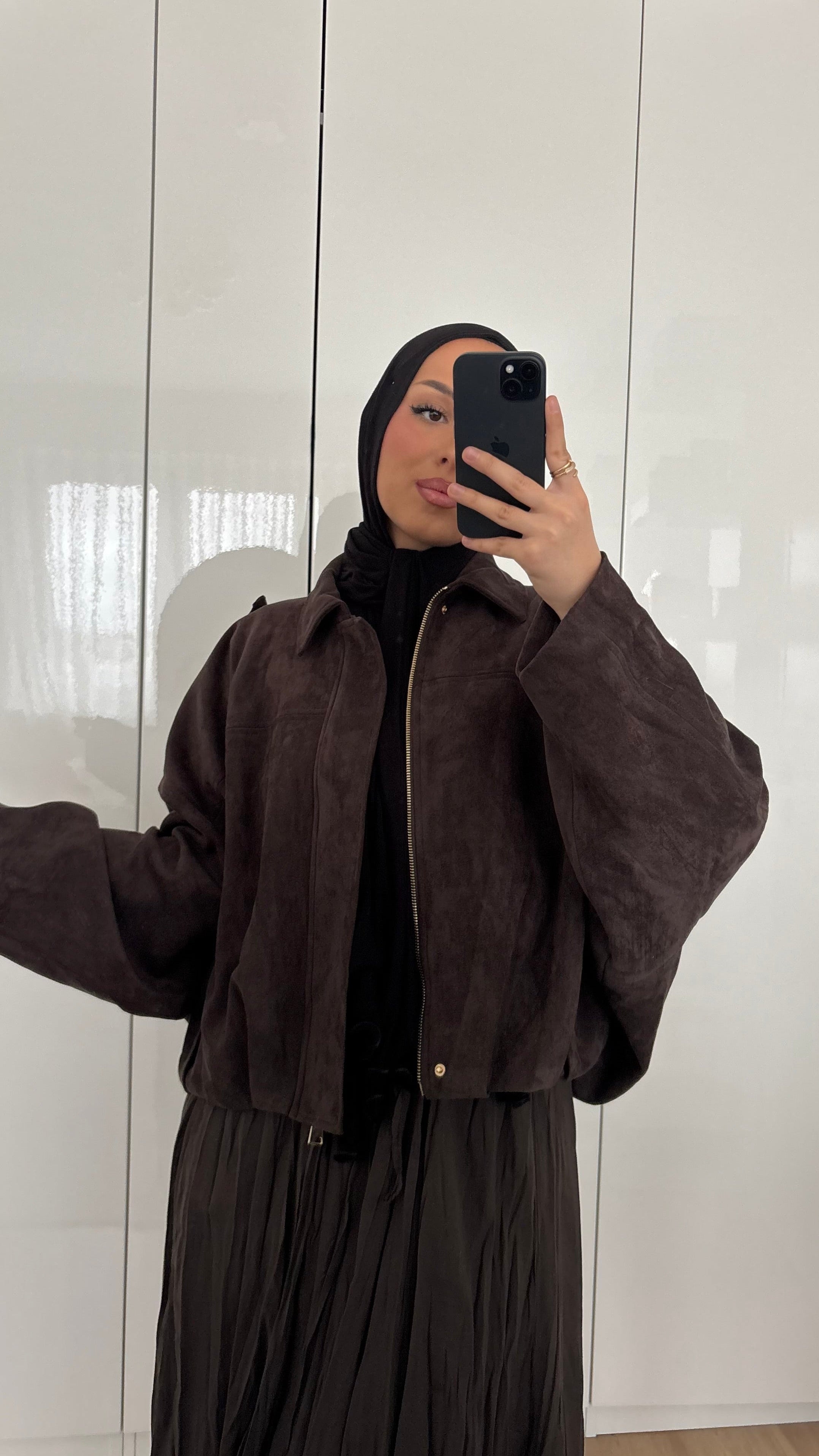 Nayara Bomberjacke in Wildlederoptik