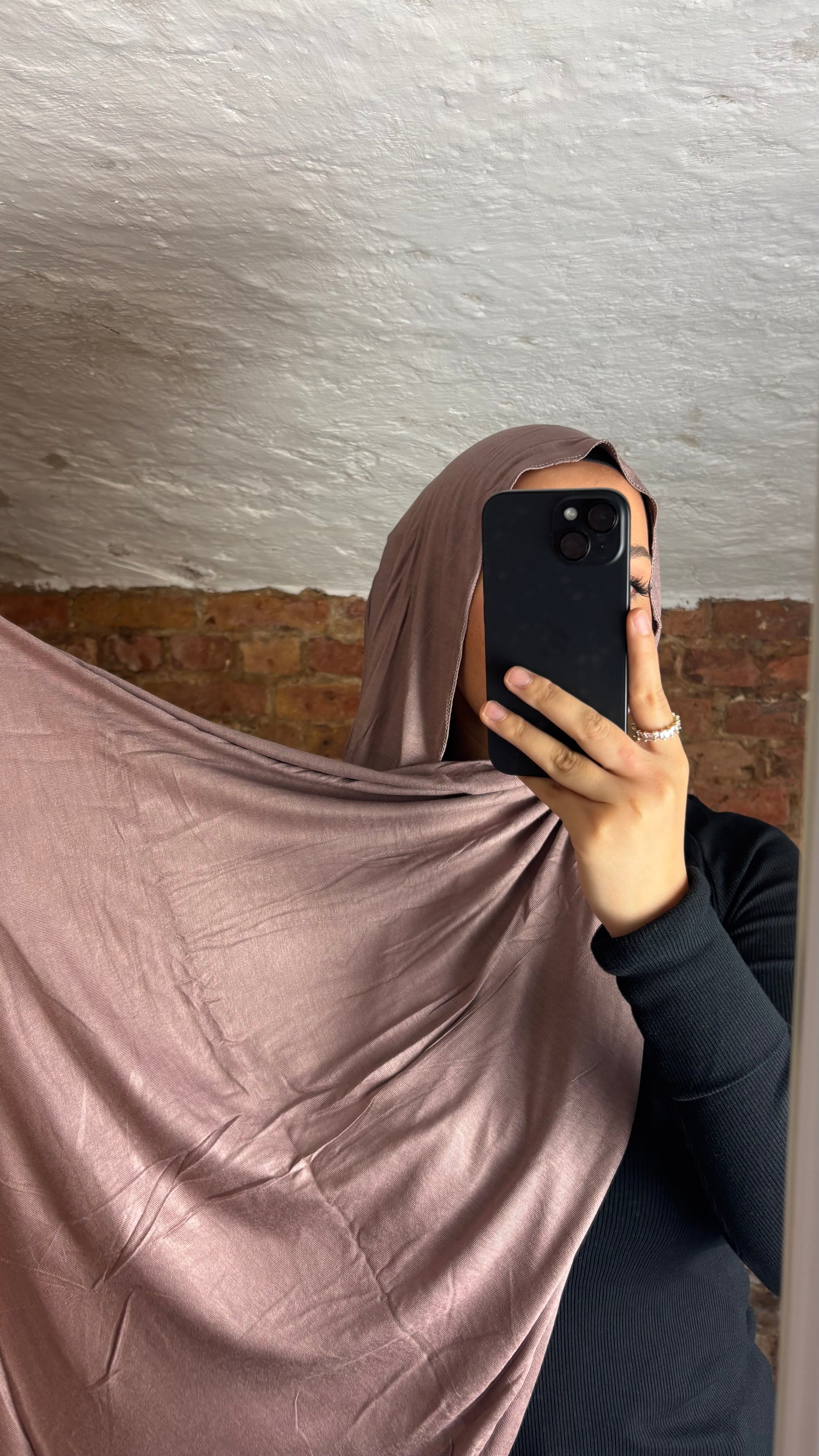 Armine Jersey Hijab in Taupe Purple