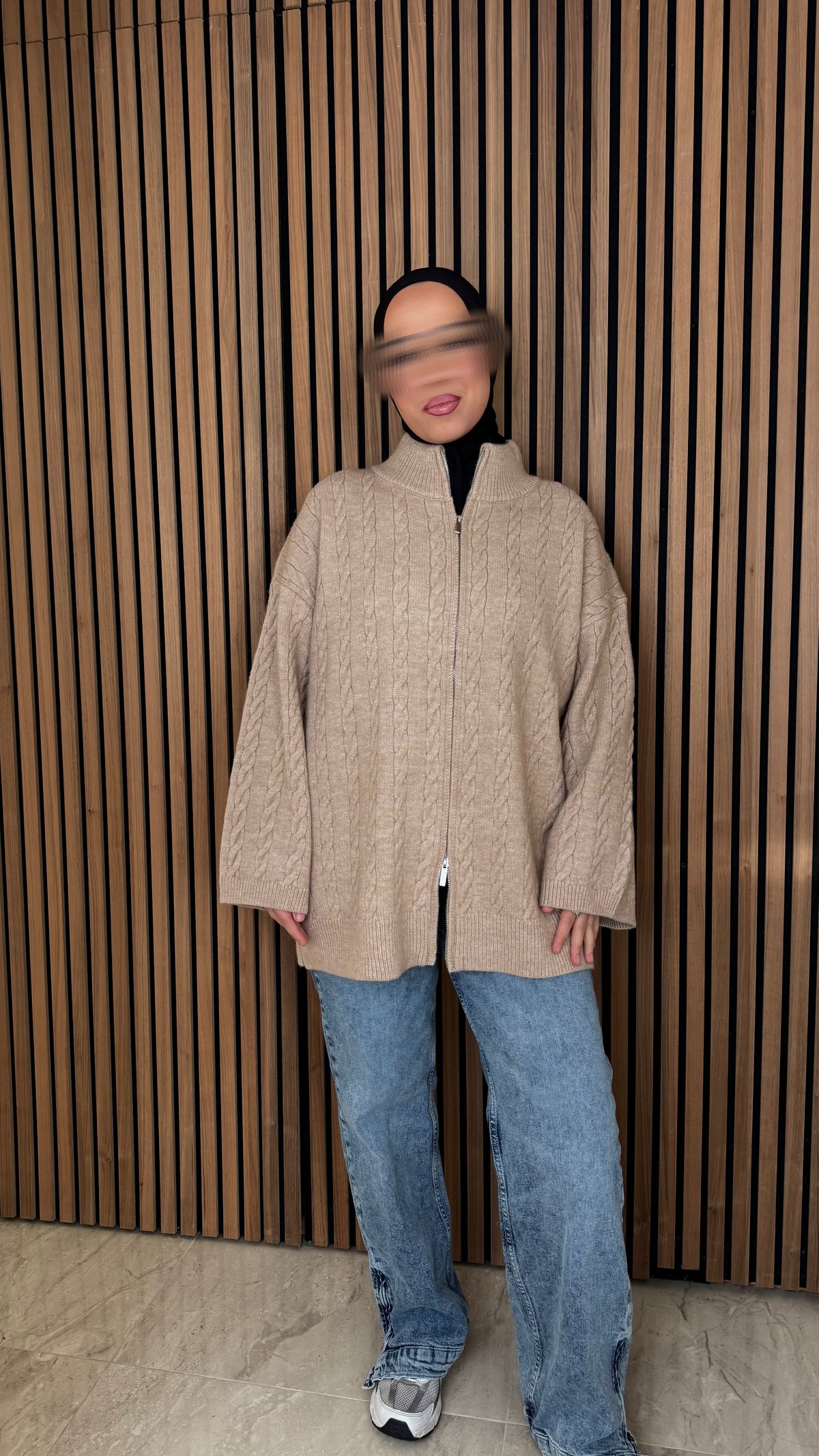 Ilkim Cardigan mit Zopfmuster