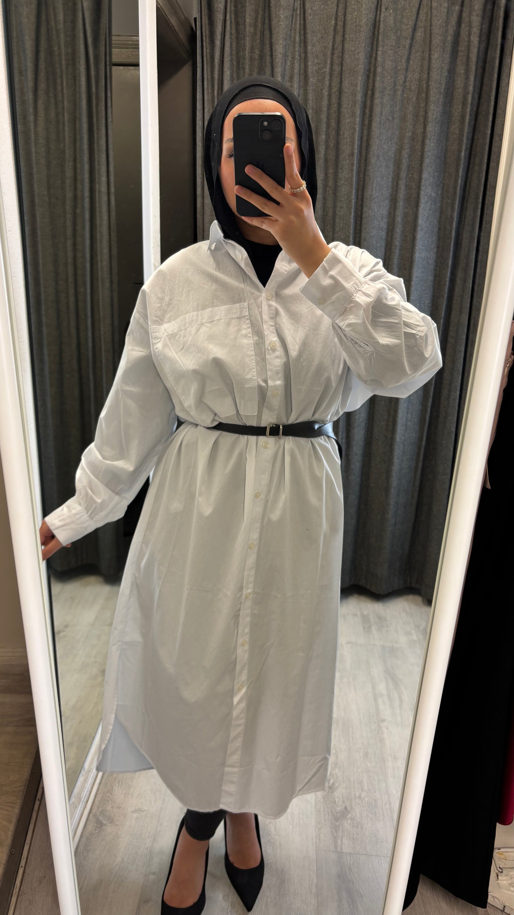 Hayal oversized shirt long in white
