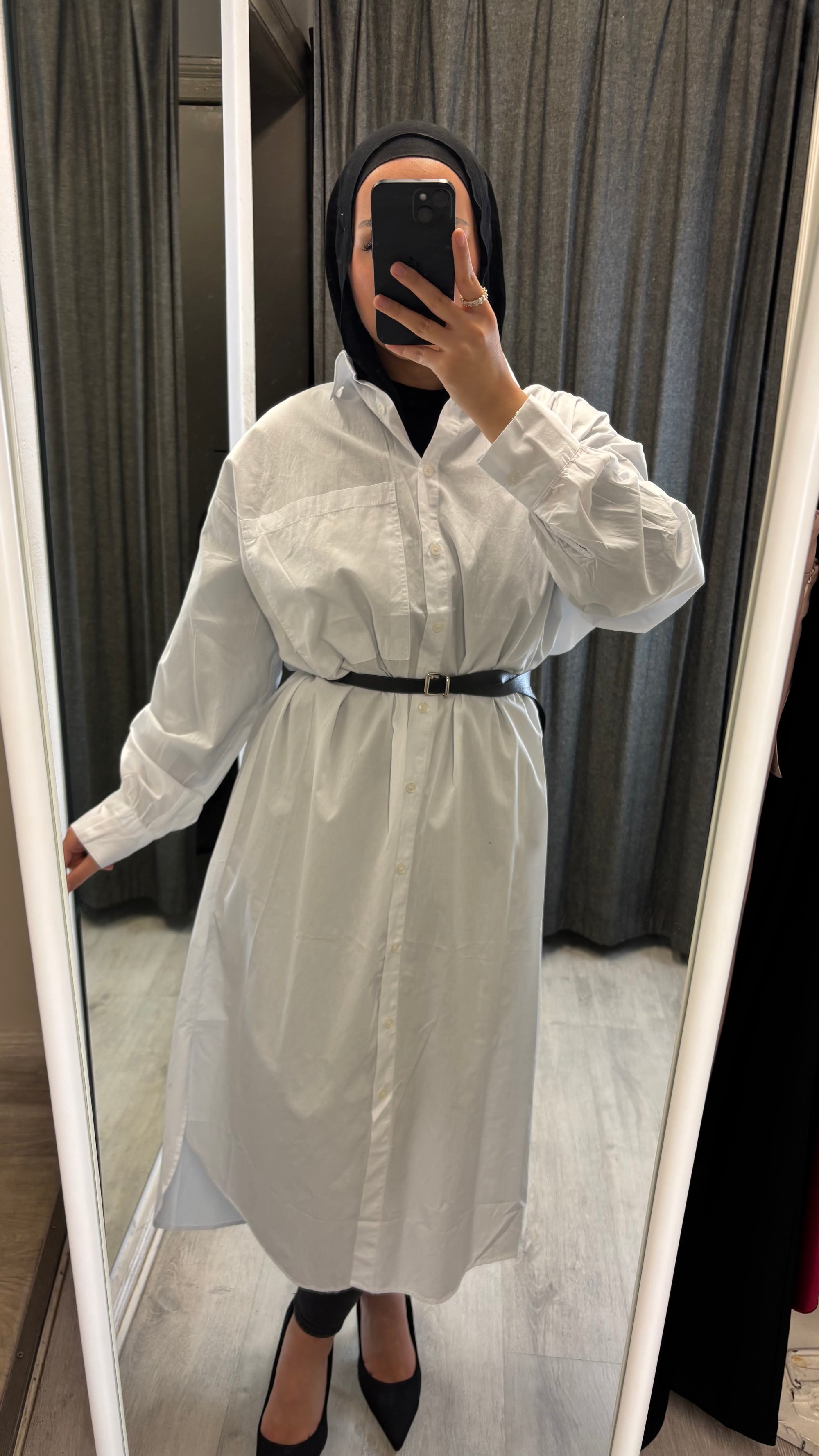 Hayal oversized shirt long in white