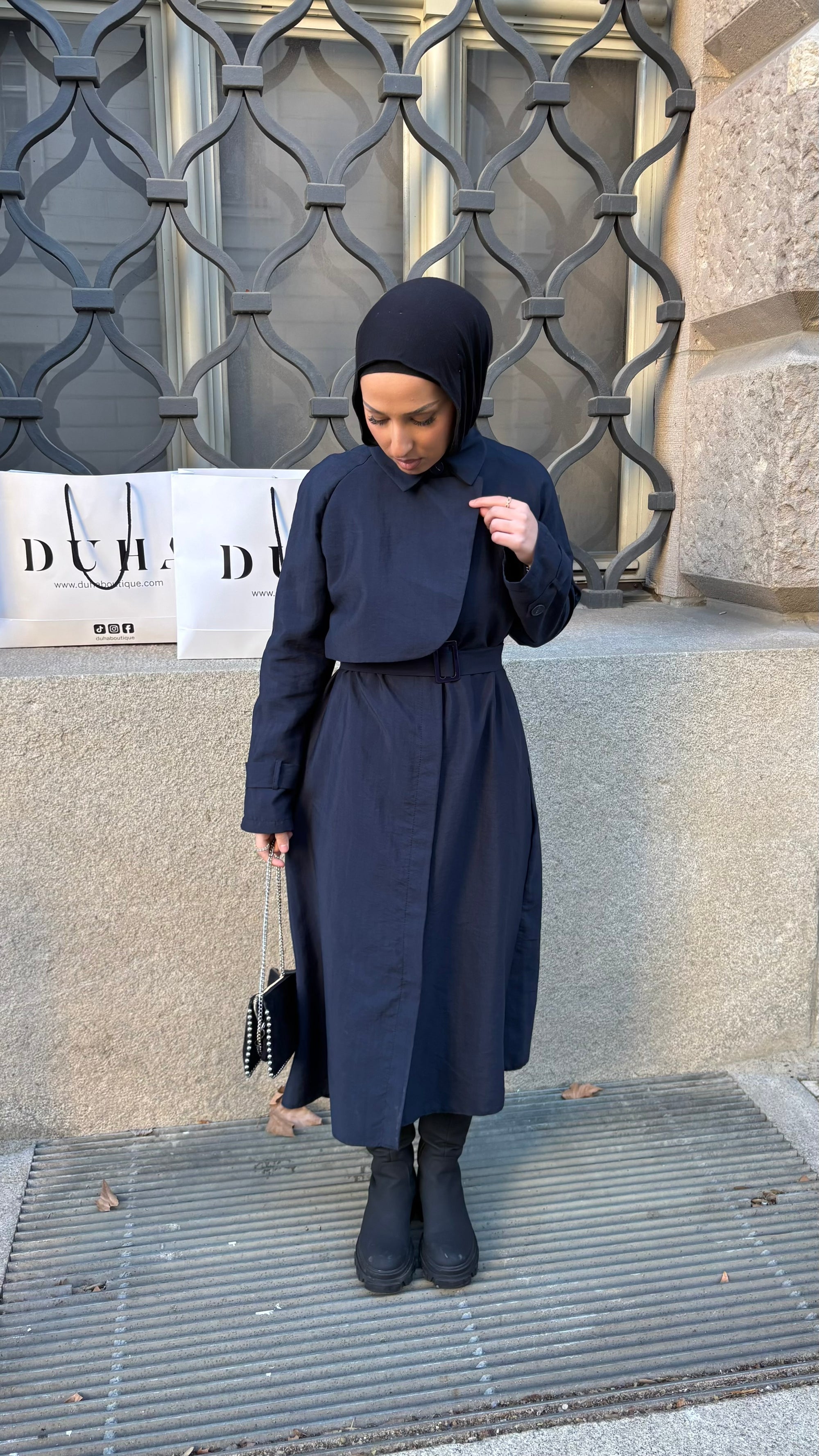 Adele Trenchcoat in dunkelblau