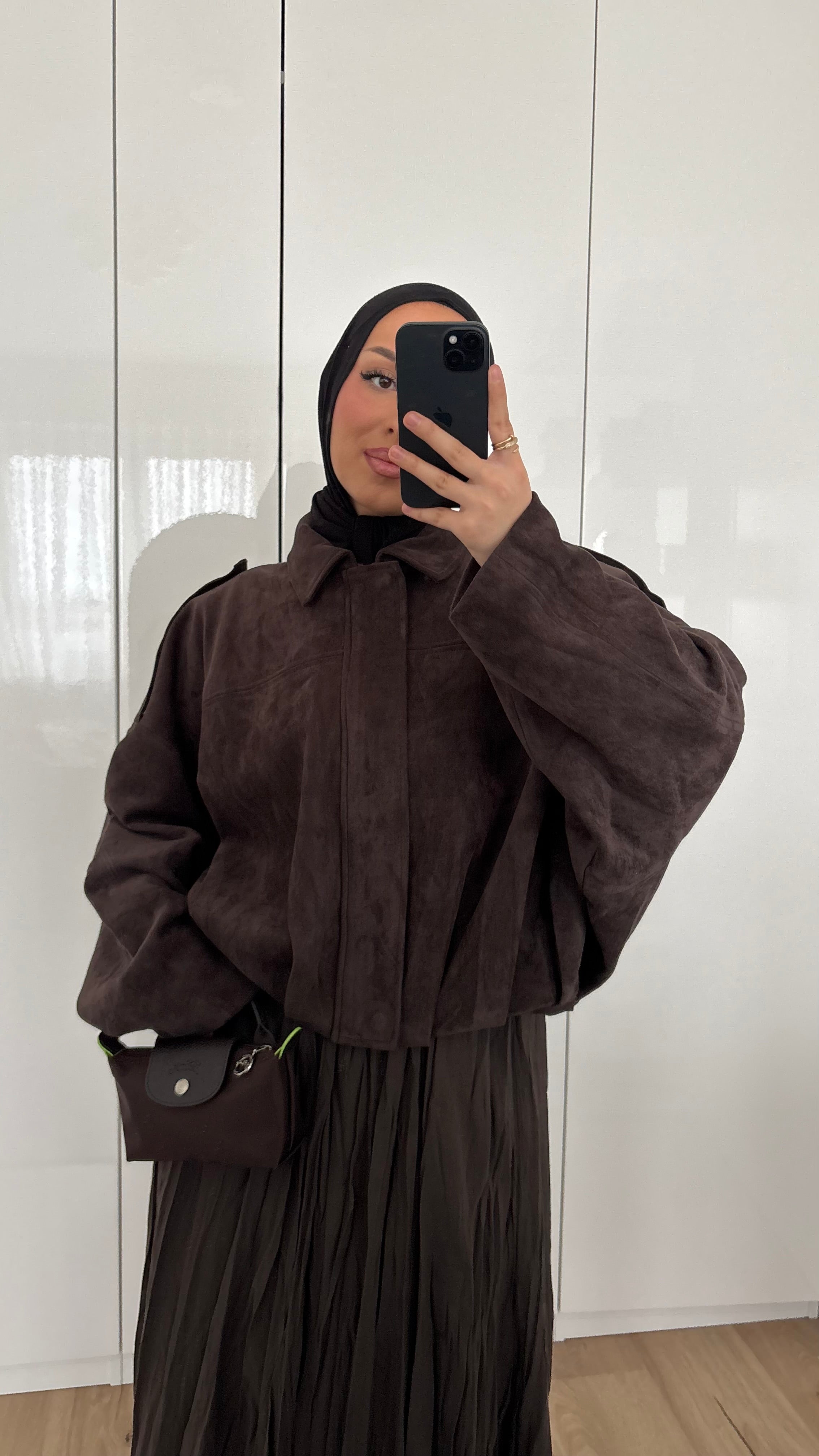 Nayara Bomberjacke in Wildlederoptik