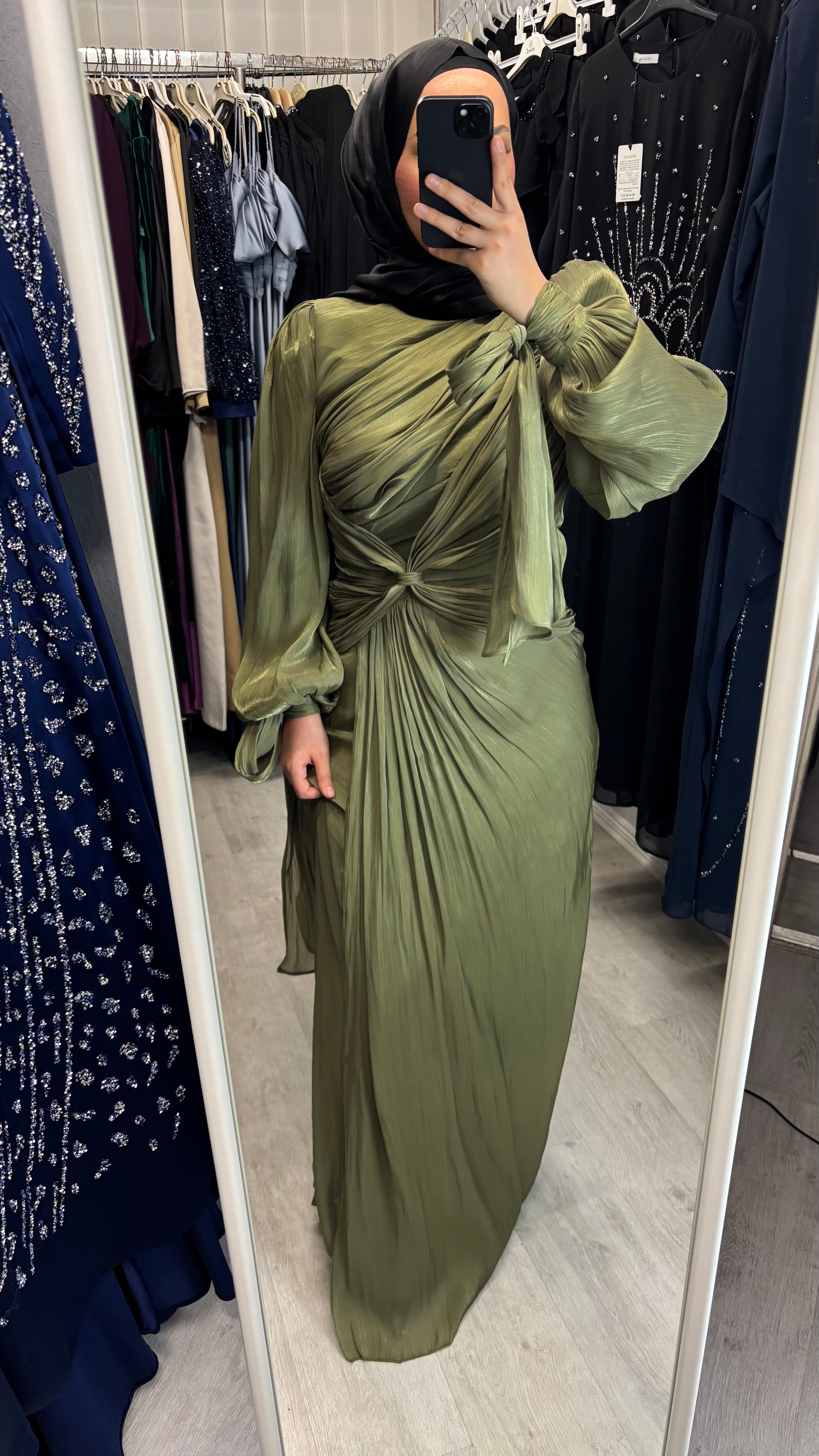 Robe de soirée Alya en kaki
