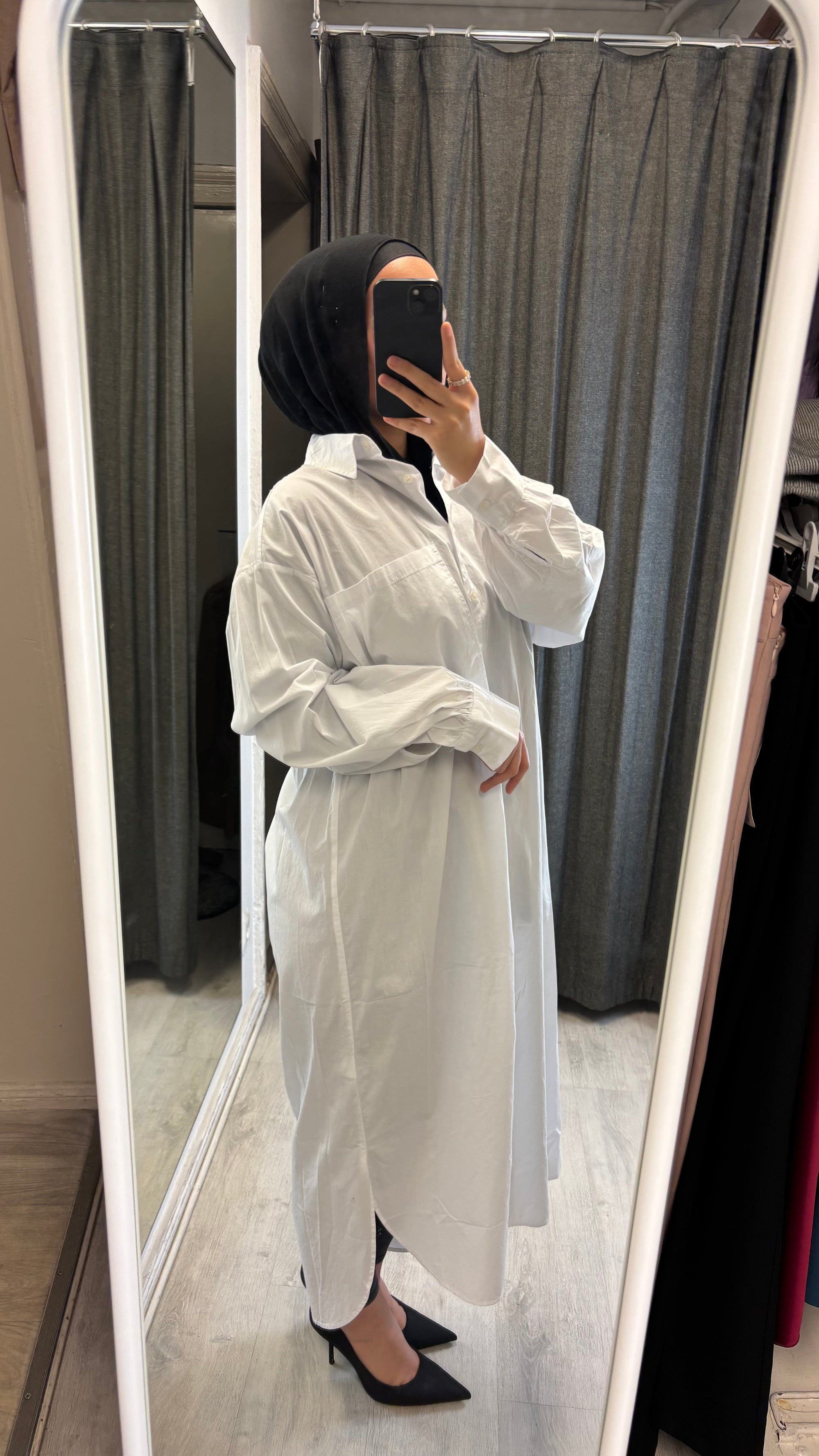 Hayal oversized shirt long in white