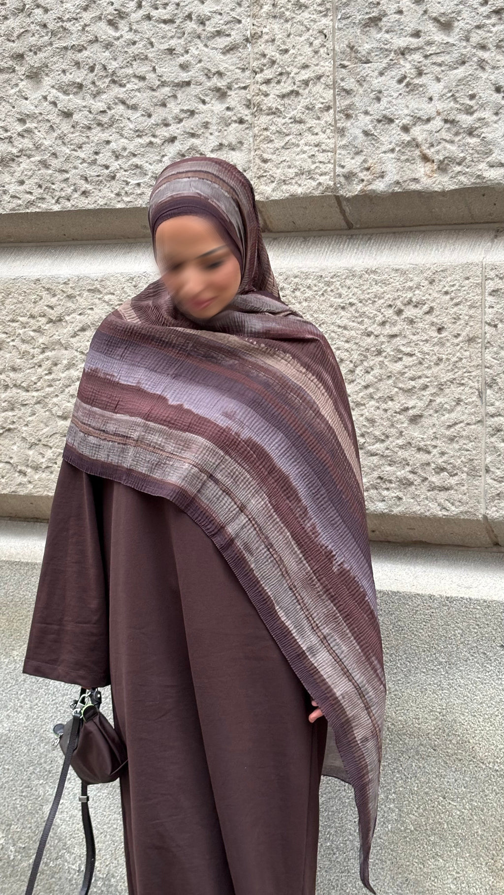 Serena Hijab in Braun/Nude