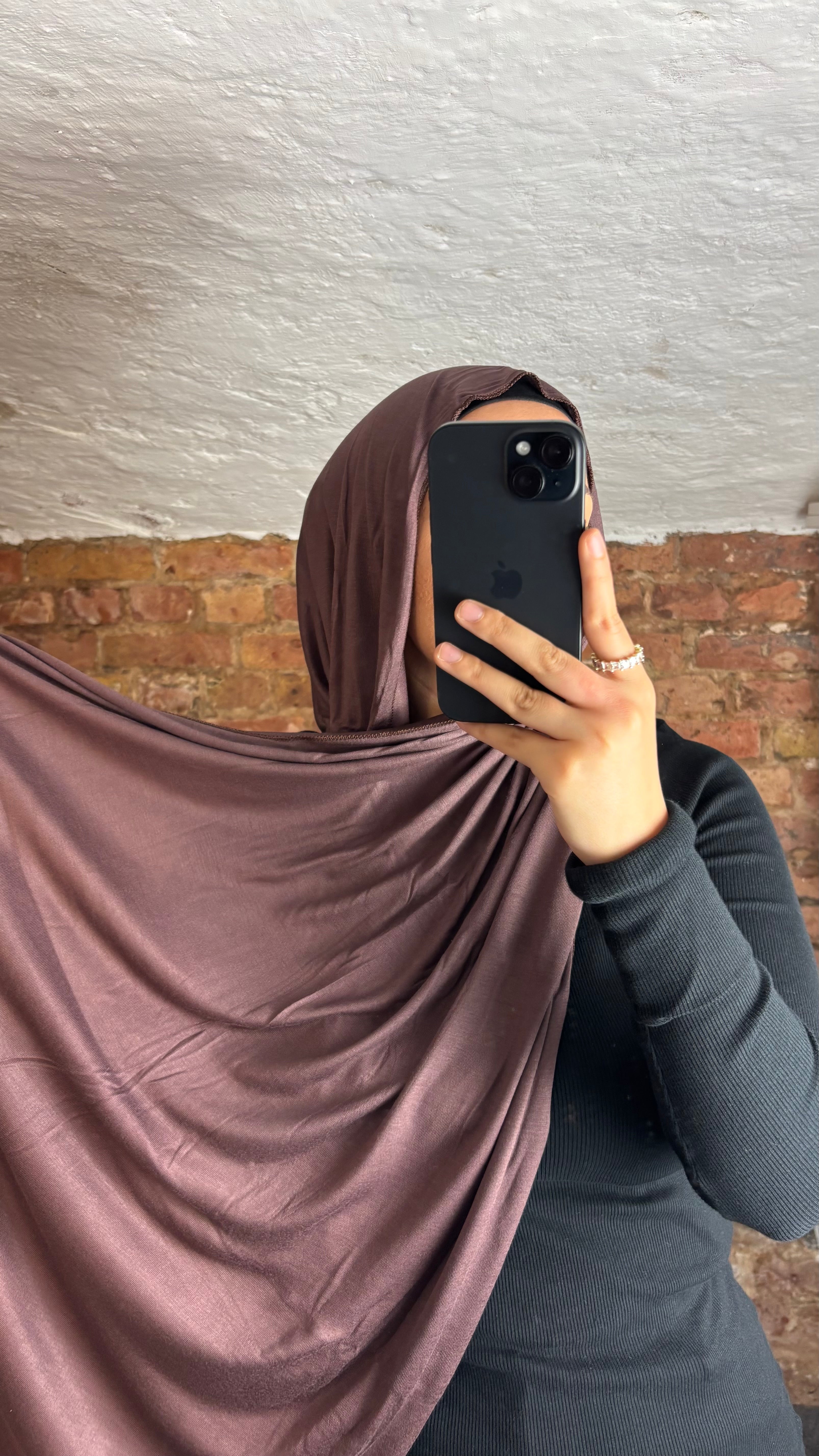 Armine Jersey Hijab in Cocoa Grape