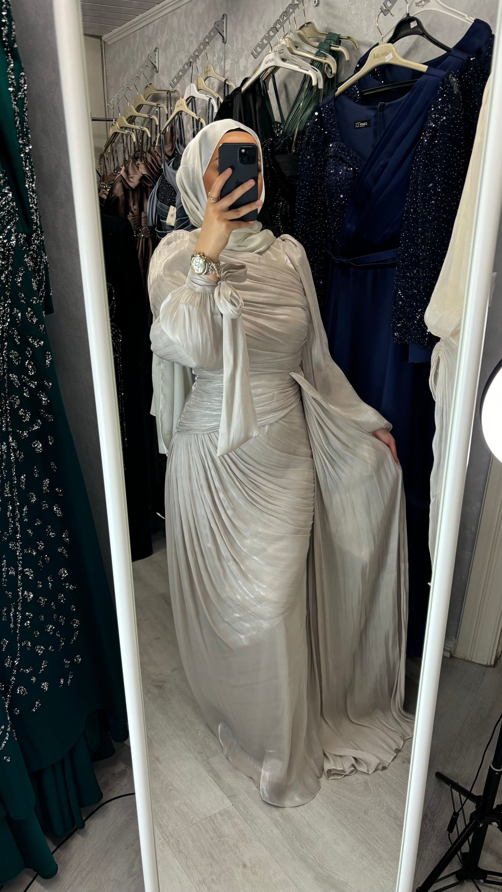 Ella evening dress in beige