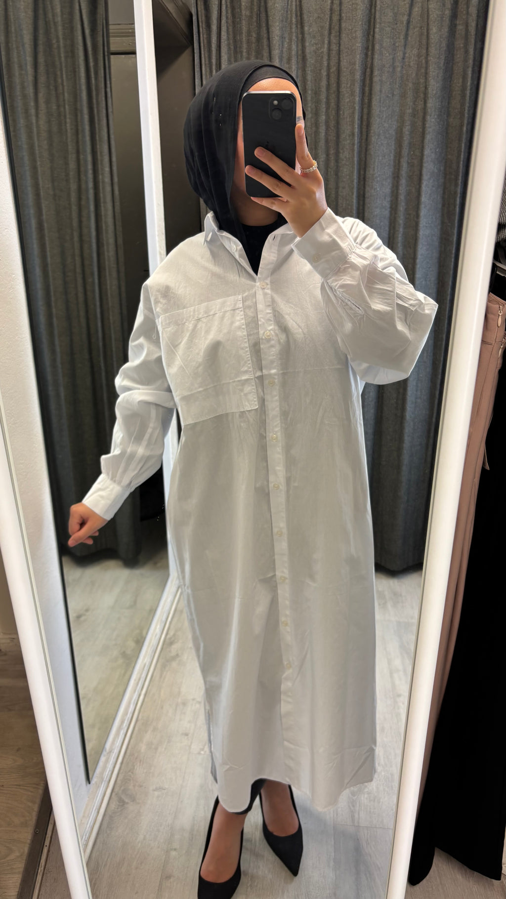 Hayal oversized shirt long in white
