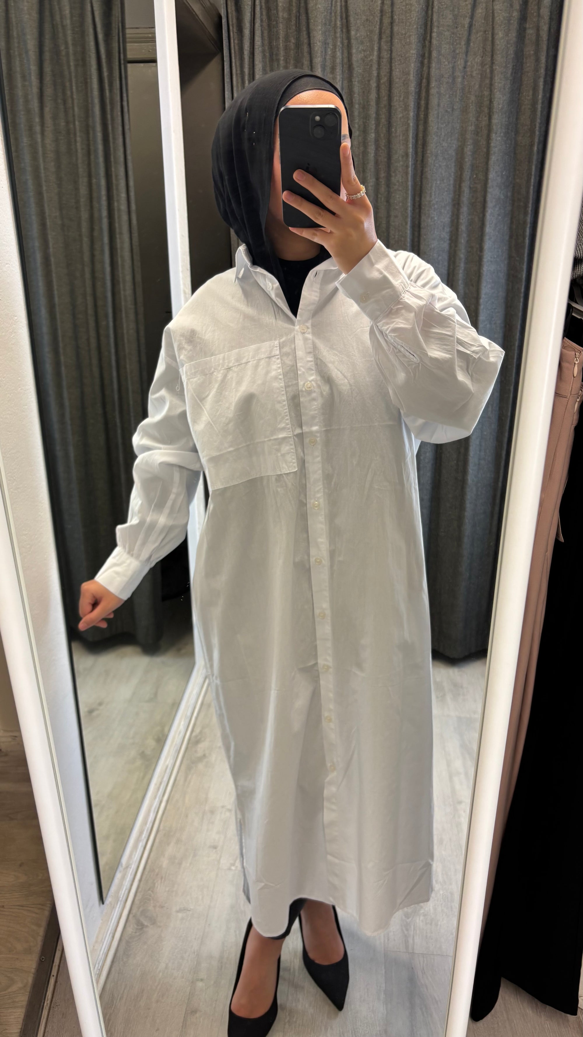 Hayal oversized shirt long in white