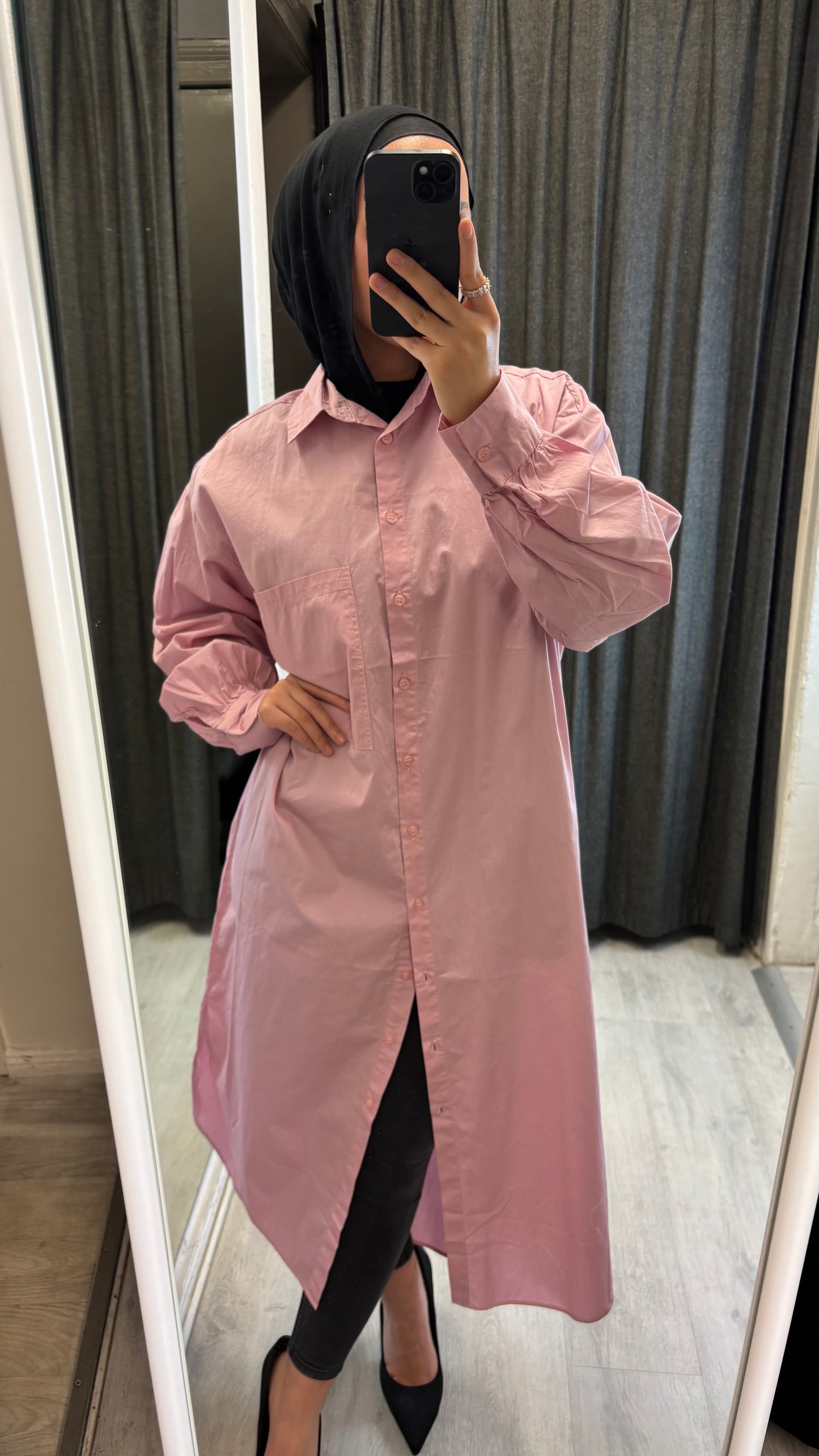 LANGES OVERSIZED HEMD IN ROSA