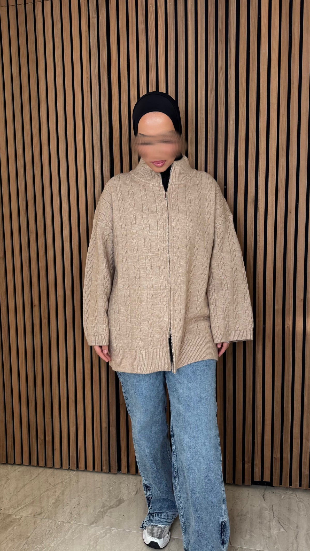 Ilkim Cardigan mit Zopfmuster