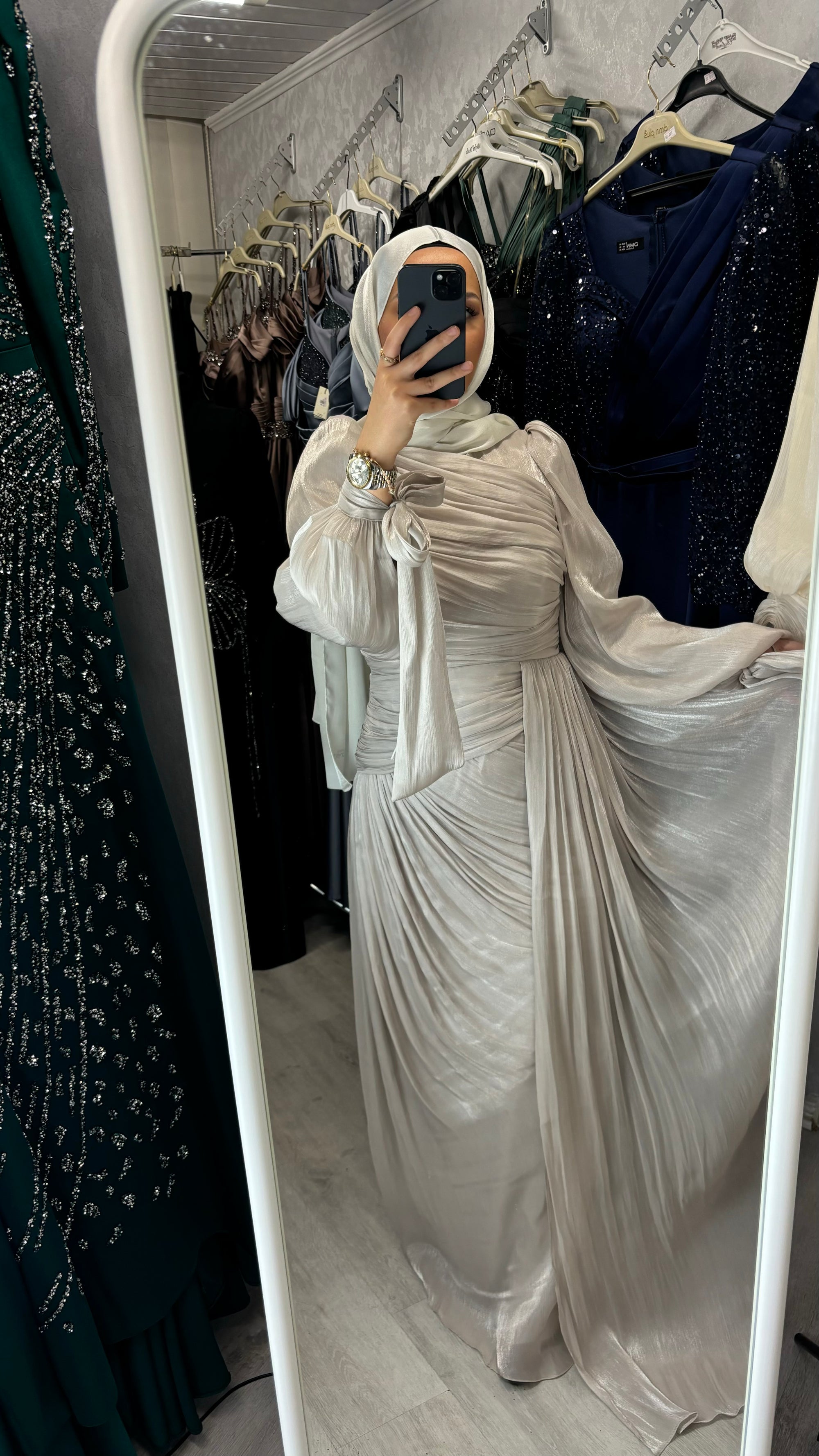 Ella evening dress in beige