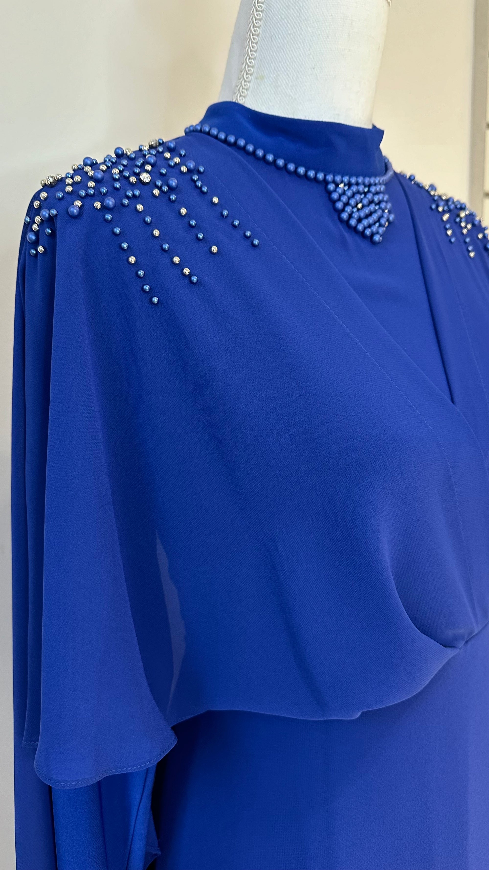 Inci Armine chiffon dress in royal blue