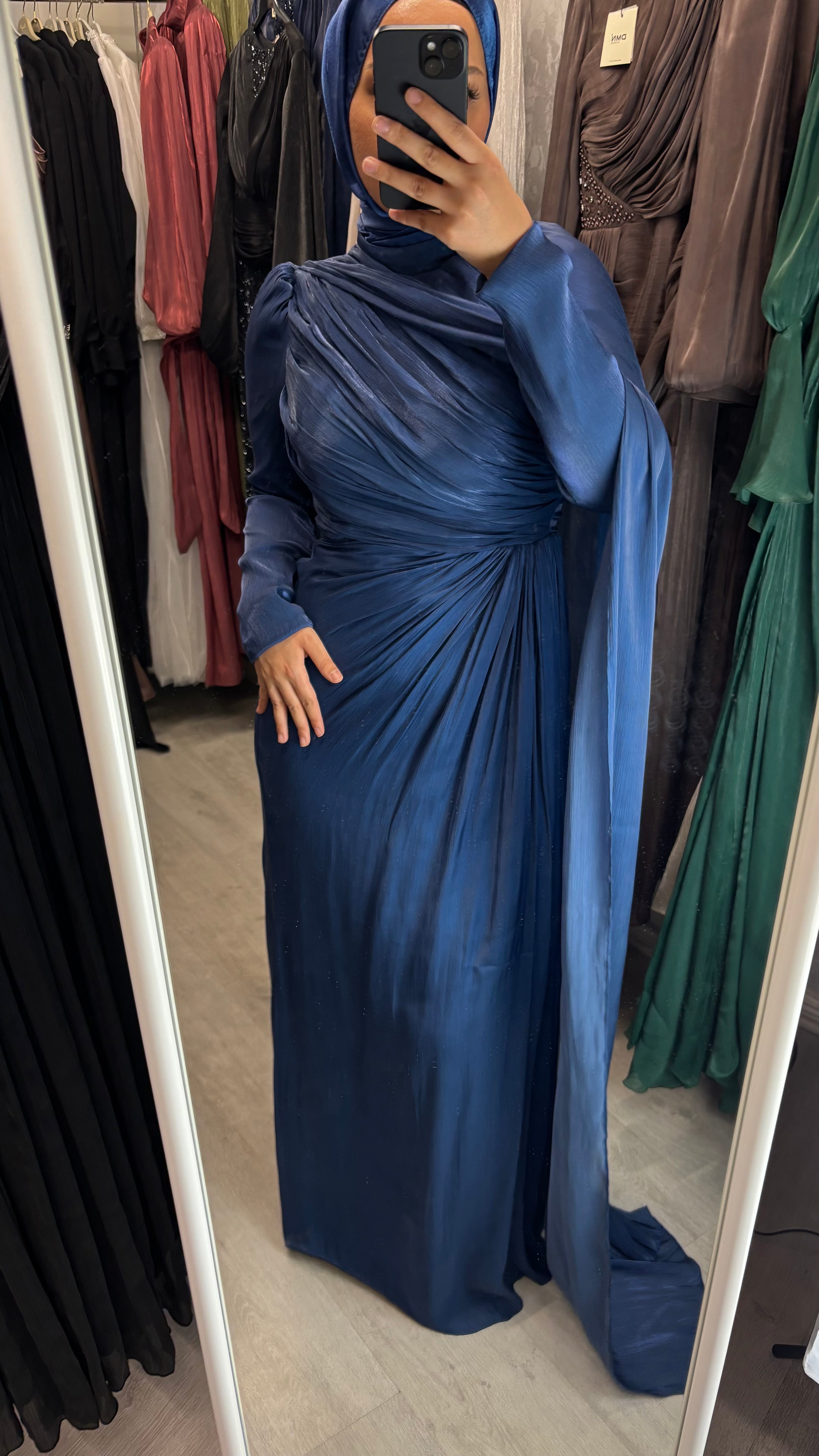 Robe de soirée Huda en bleu