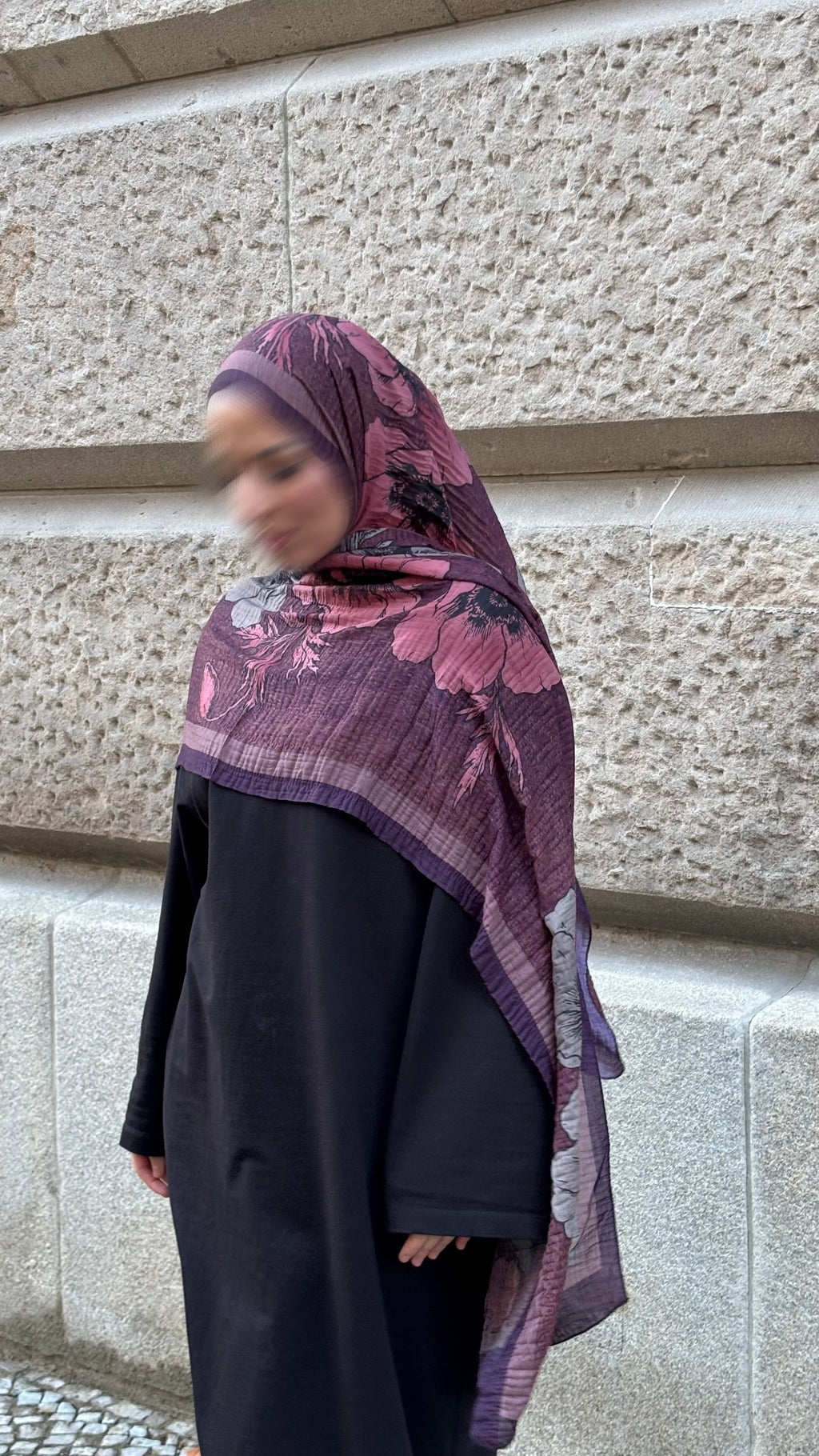 Rosea Hijab in Bordeaux/Grau