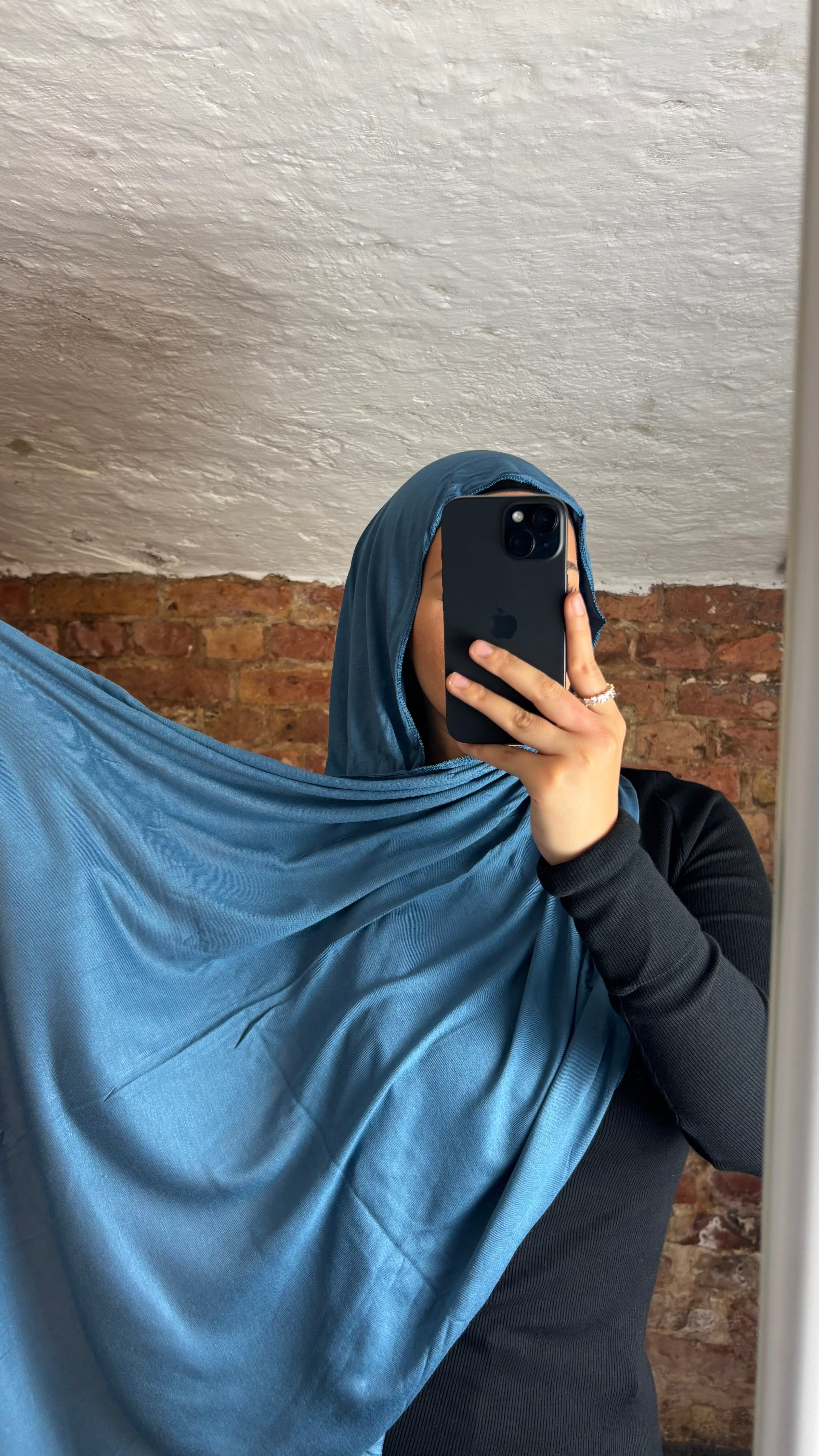 Armine Jersey Hijab in Lagoon Blue