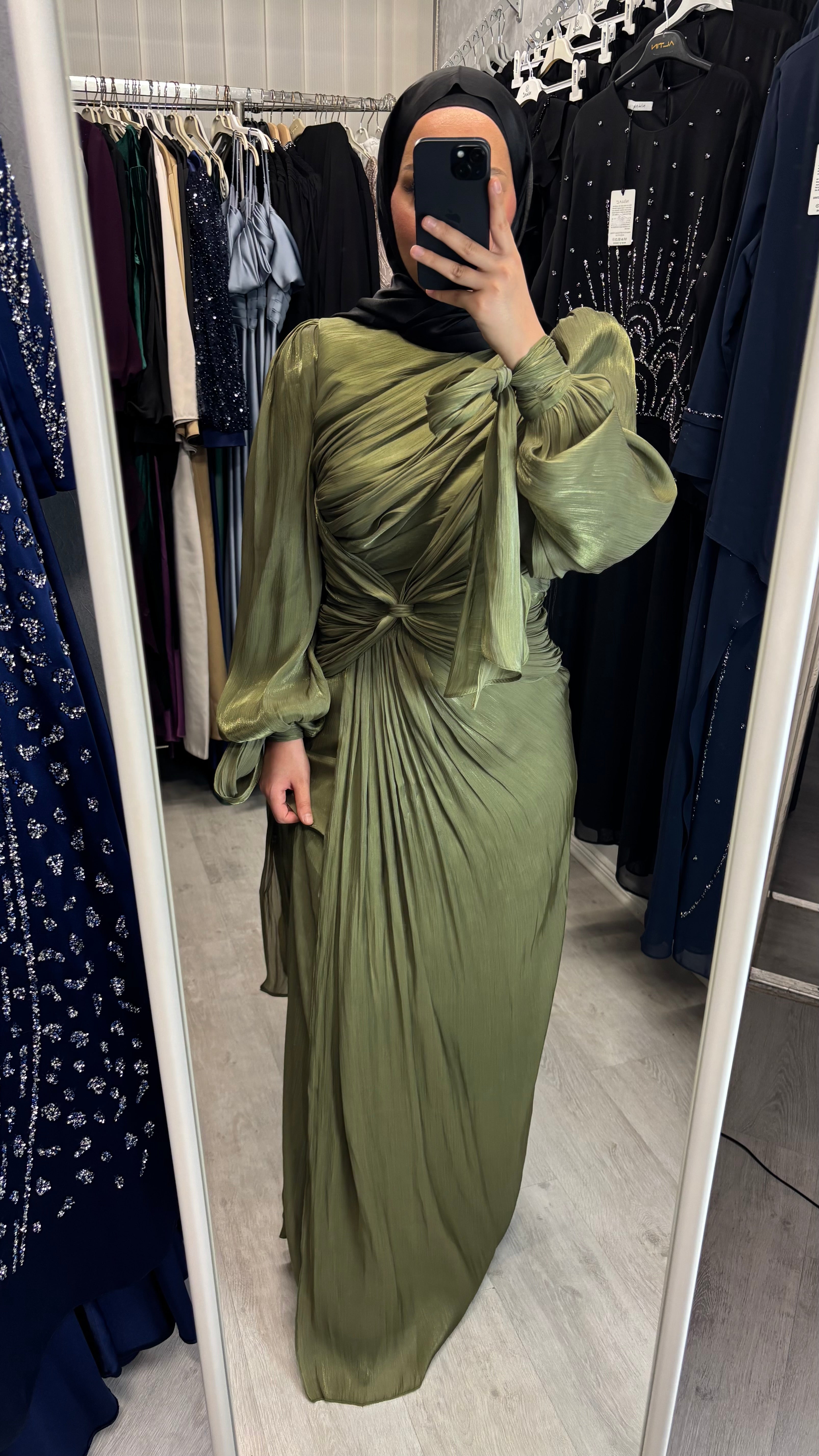 Robe de soirée Alya en kaki