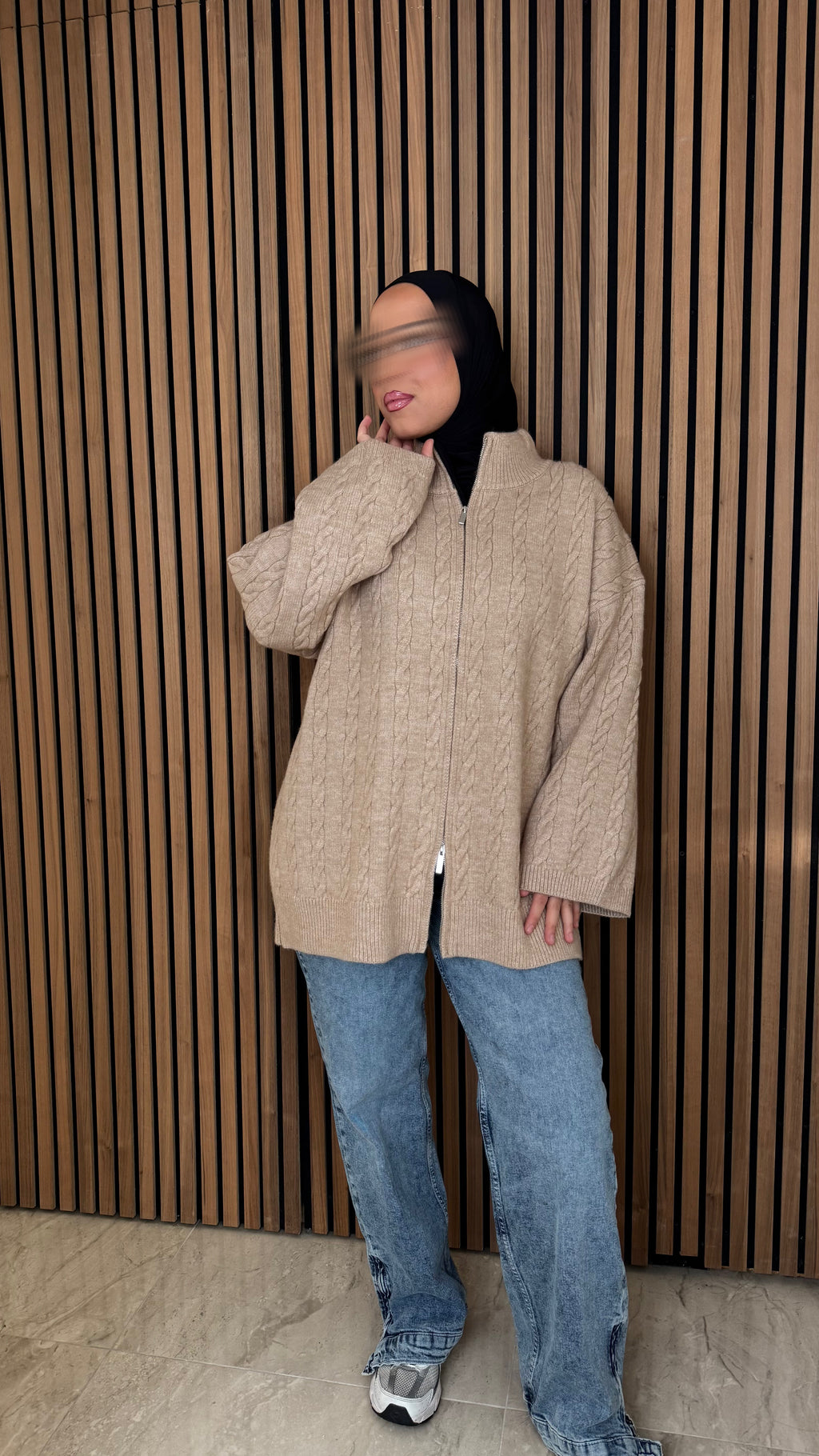 Ilkim Cardigan mit Zopfmuster