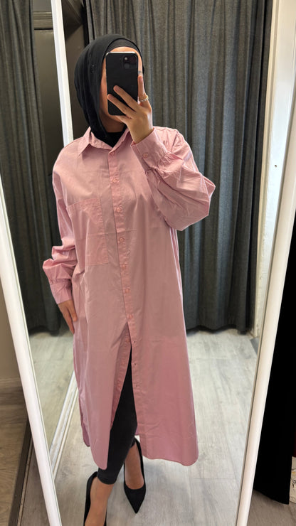 LANGES OVERSIZED HEMD IN ROSA