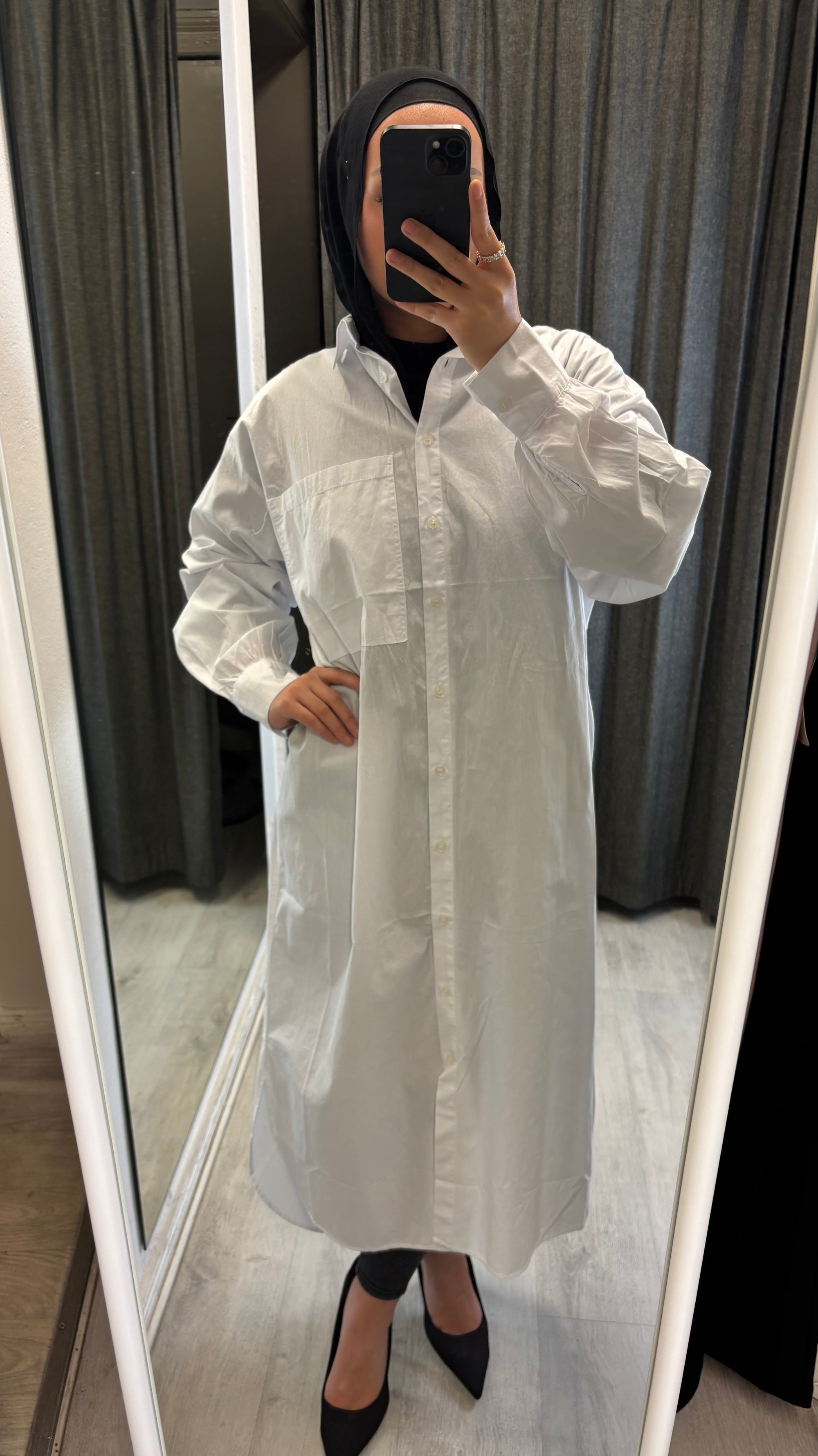 Hayal oversized shirt long in white