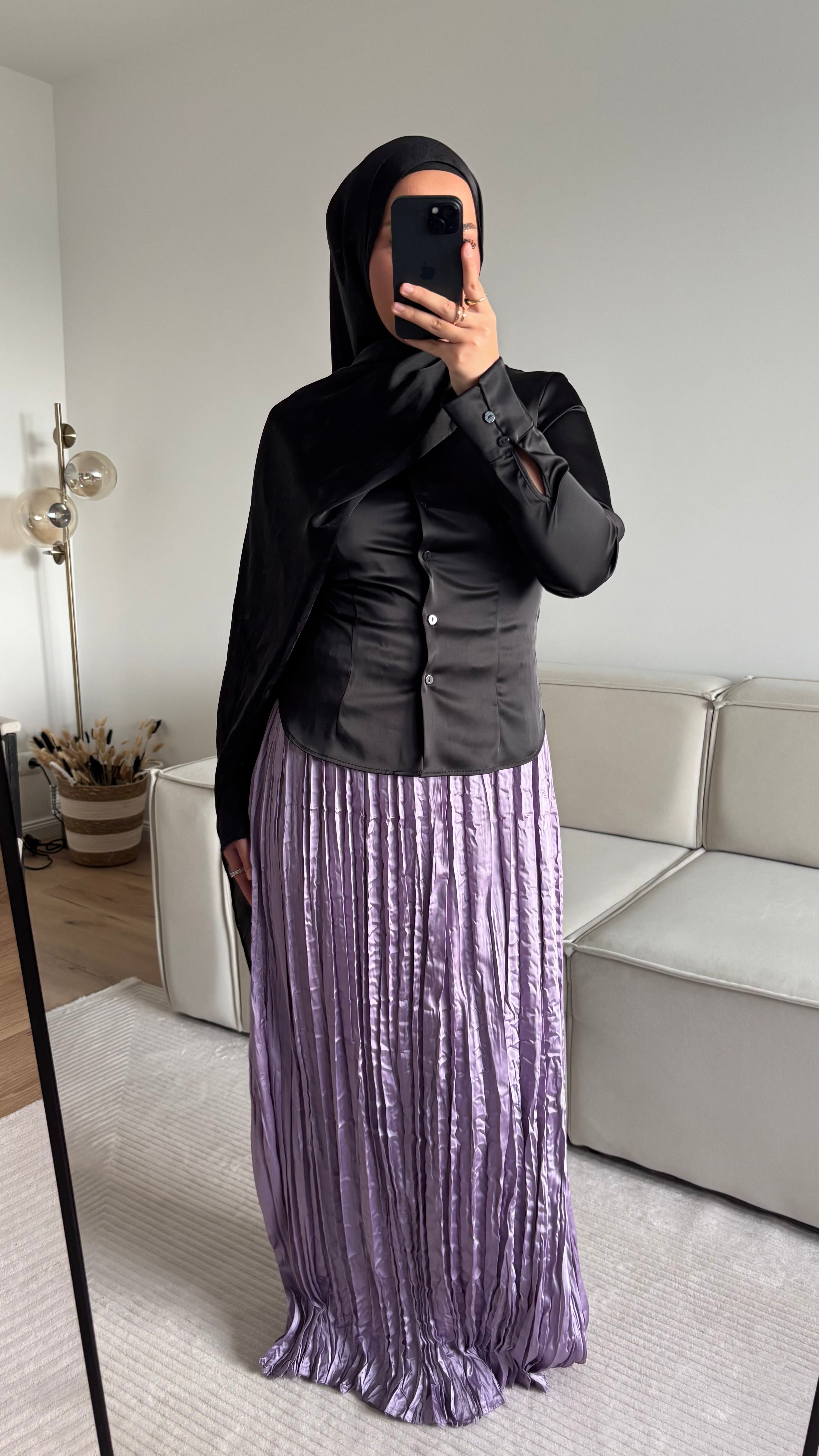 Satin Plissee Crinkle Rock