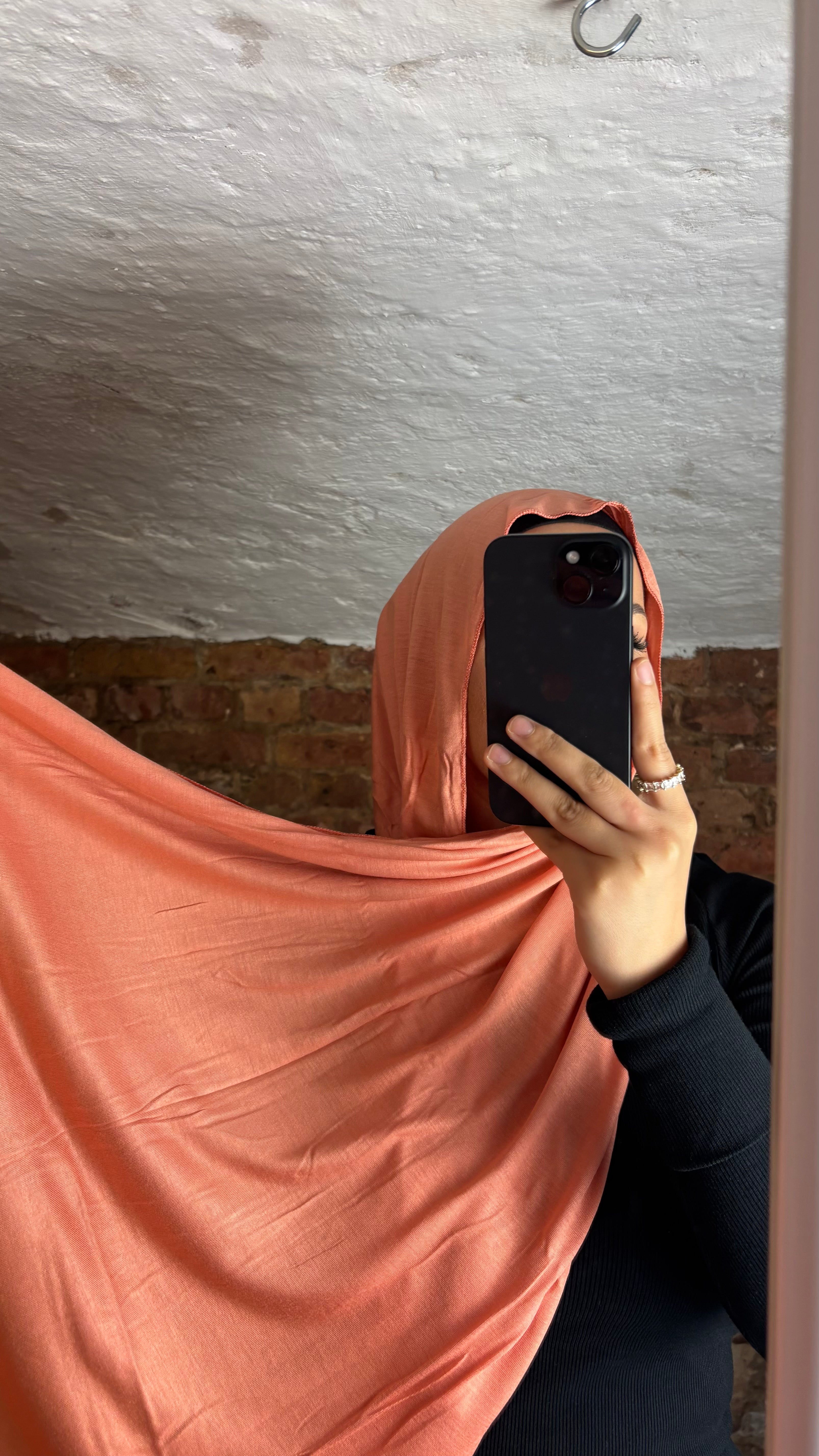 Hijab en jersey Armine corail