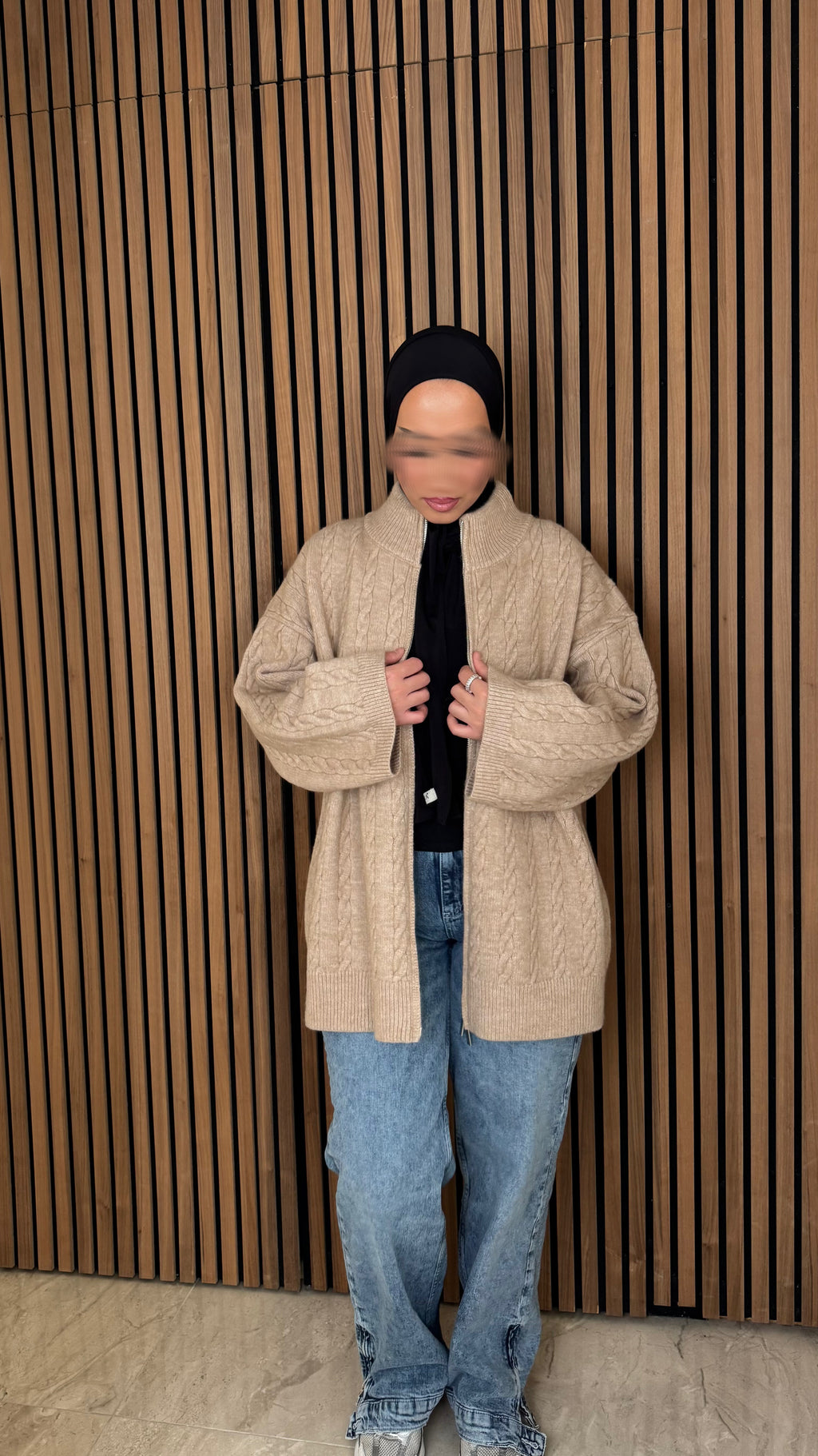 Ilkim Cardigan mit Zopfmuster