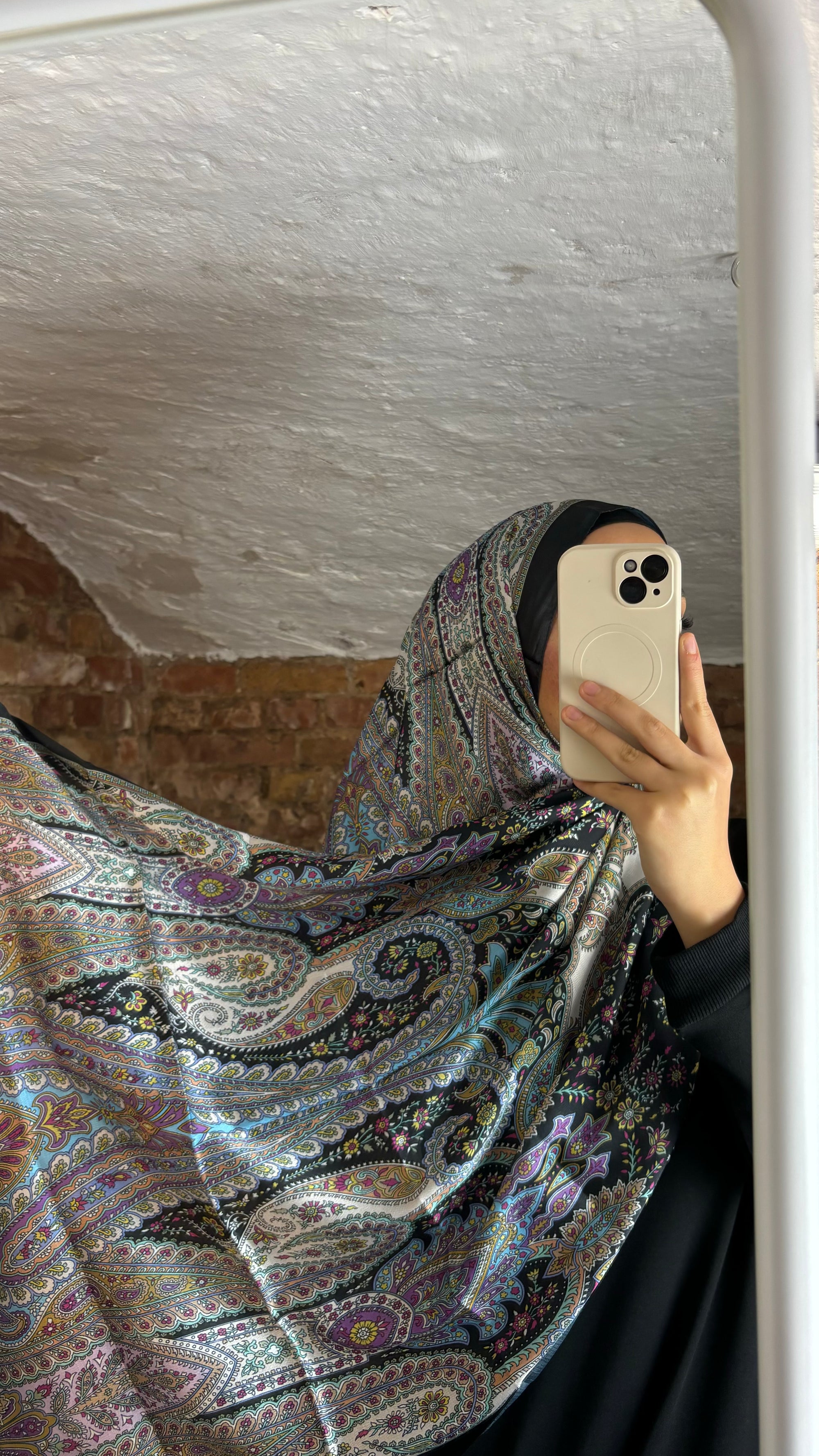 Silk Voile Hijab Black-Purple