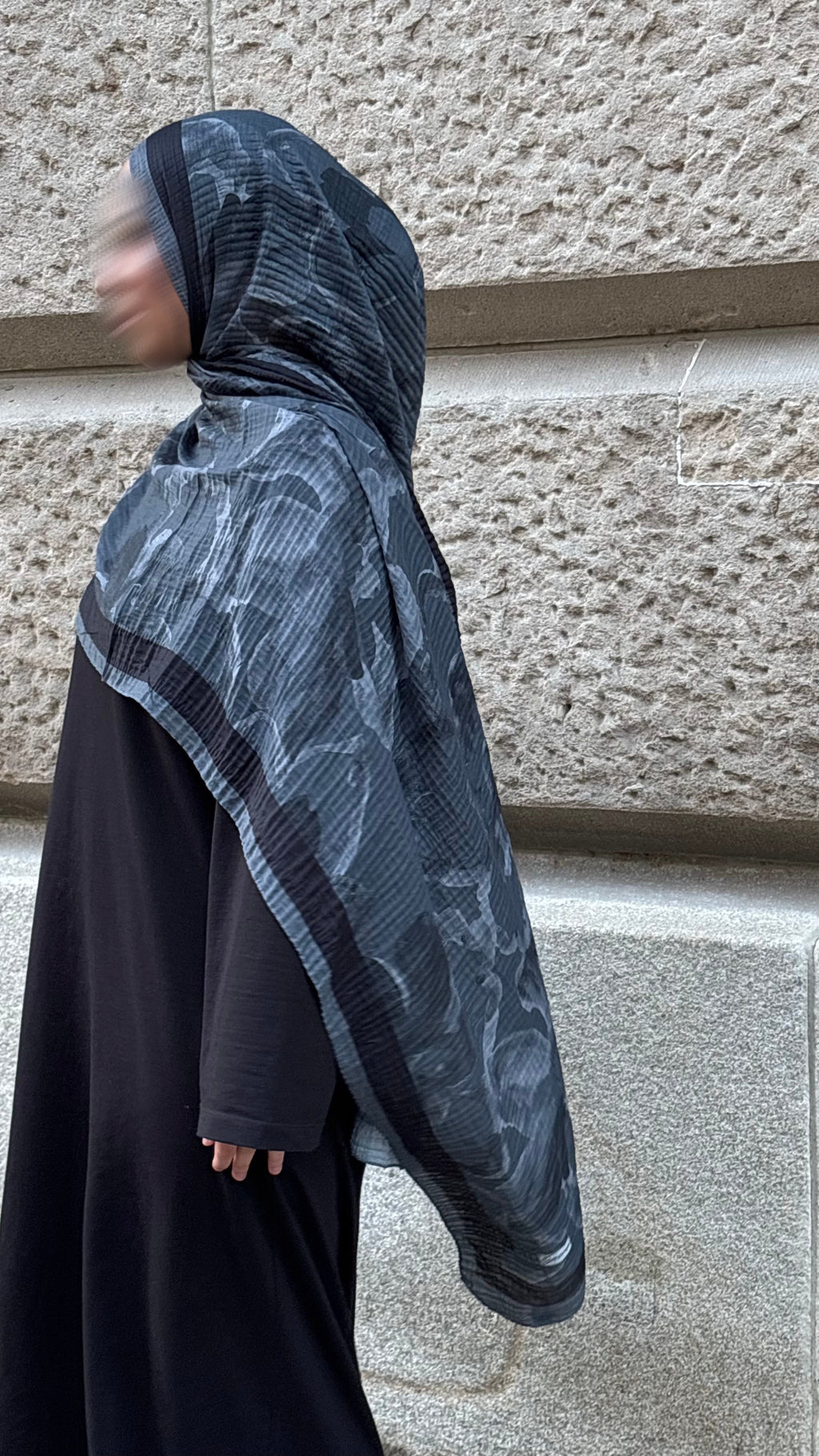 Blossia Hijab in Grau/Blau