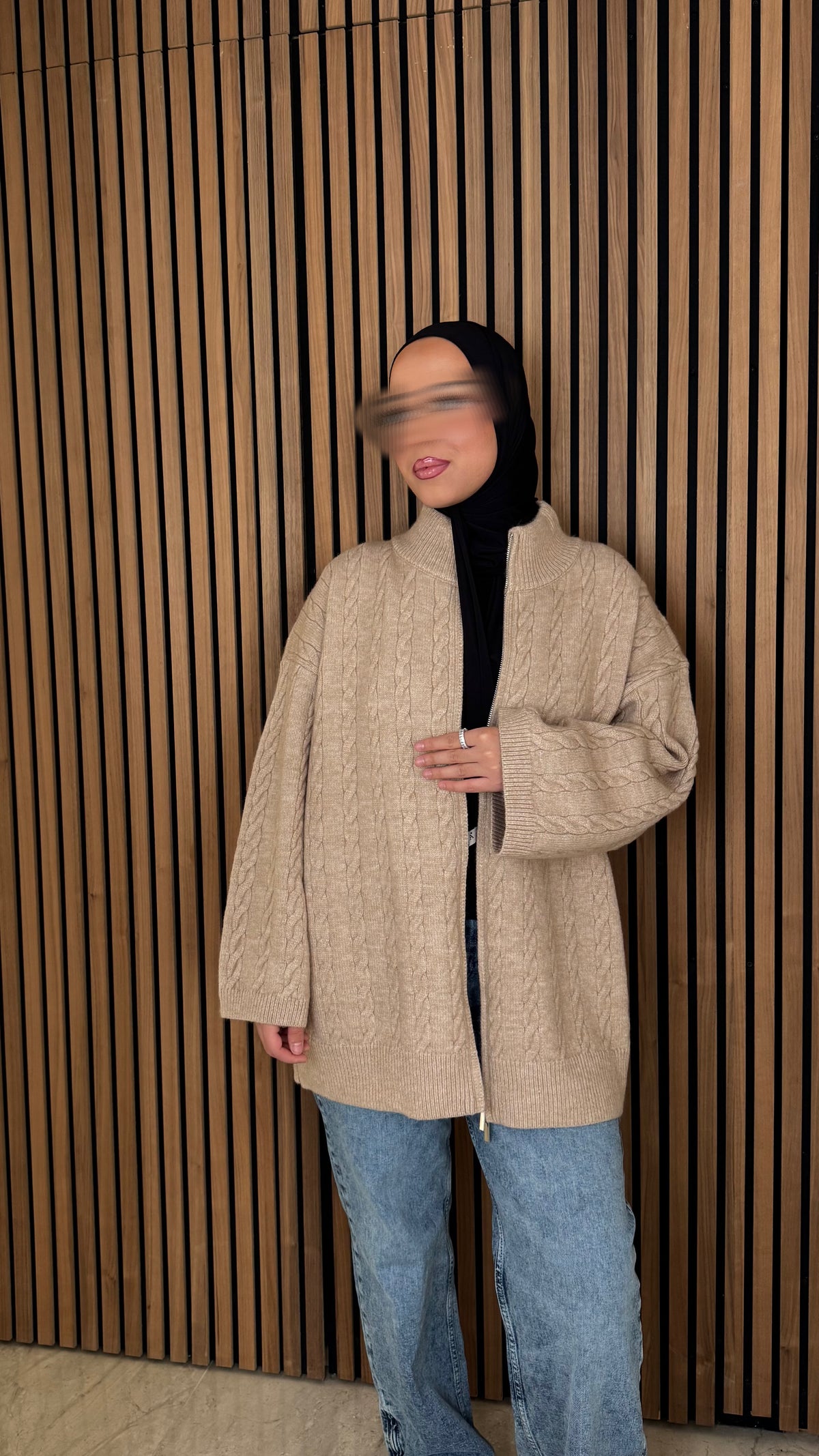 Ilkim Cardigan mit Zopfmuster