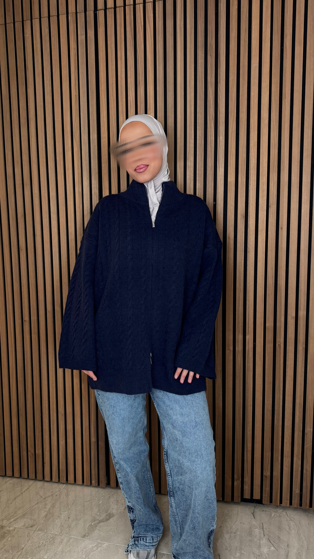 Ilkim Cardigan mit Zopfmuster