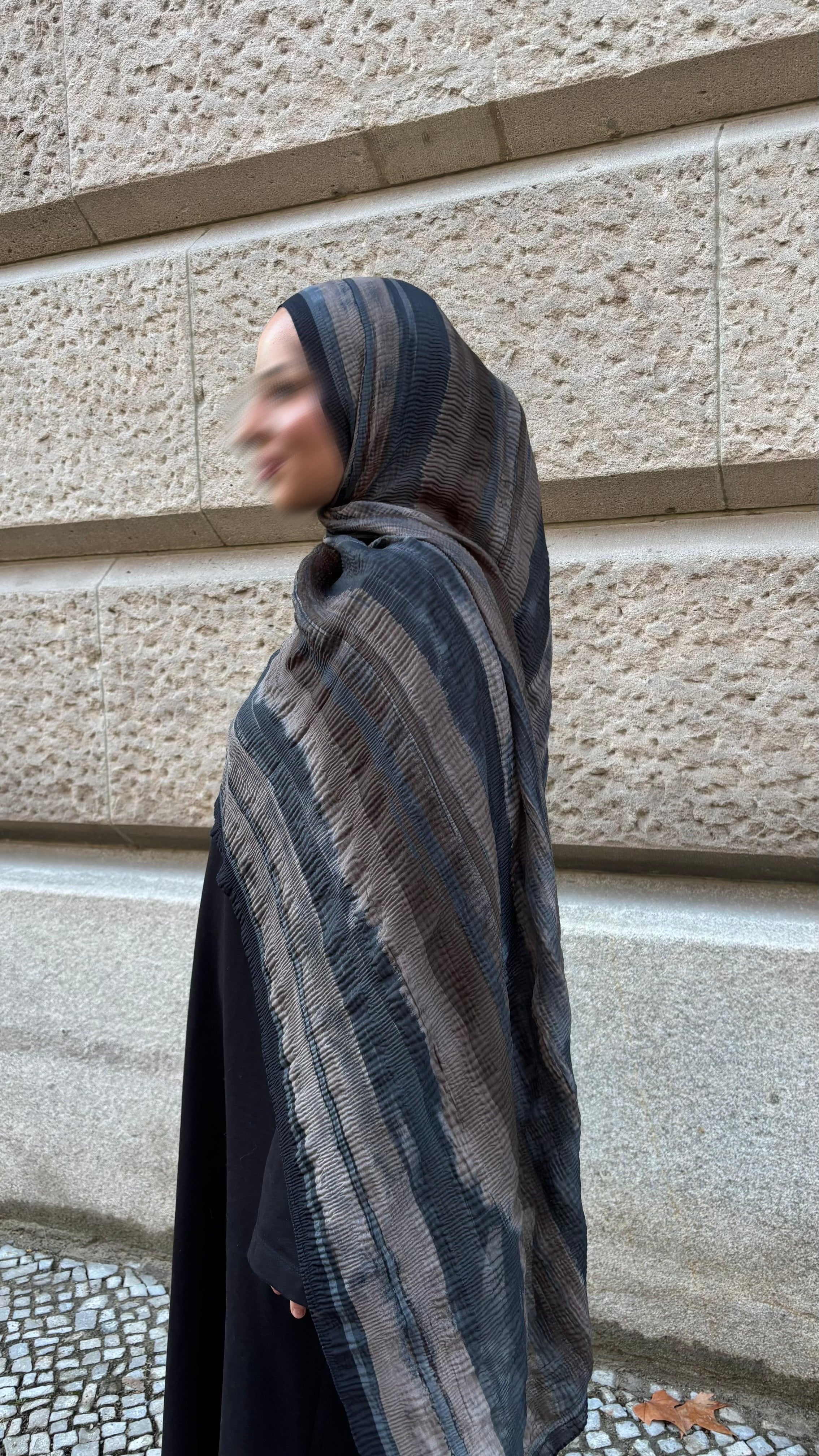 Serena Hijab in Schwarz/Grau