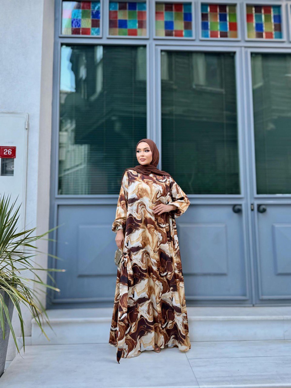 Karla satin dress with slip