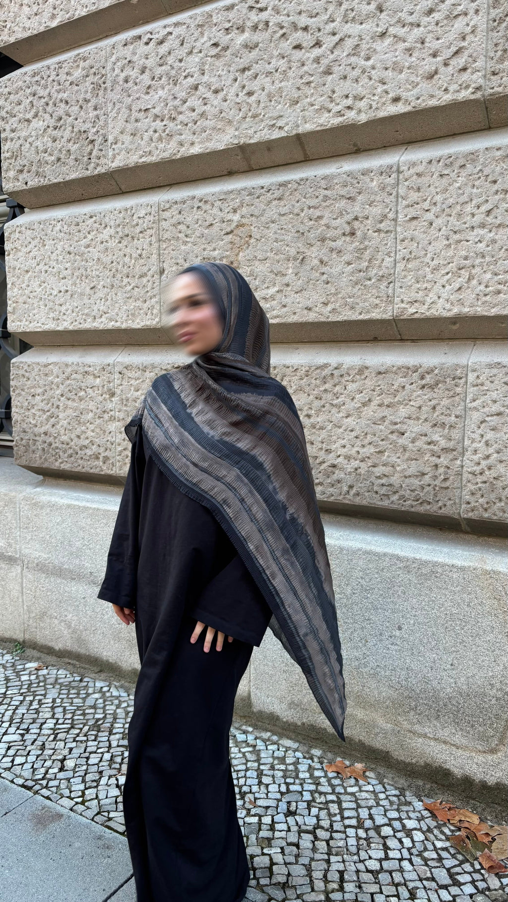 Serena Hijab in Schwarz/Grau