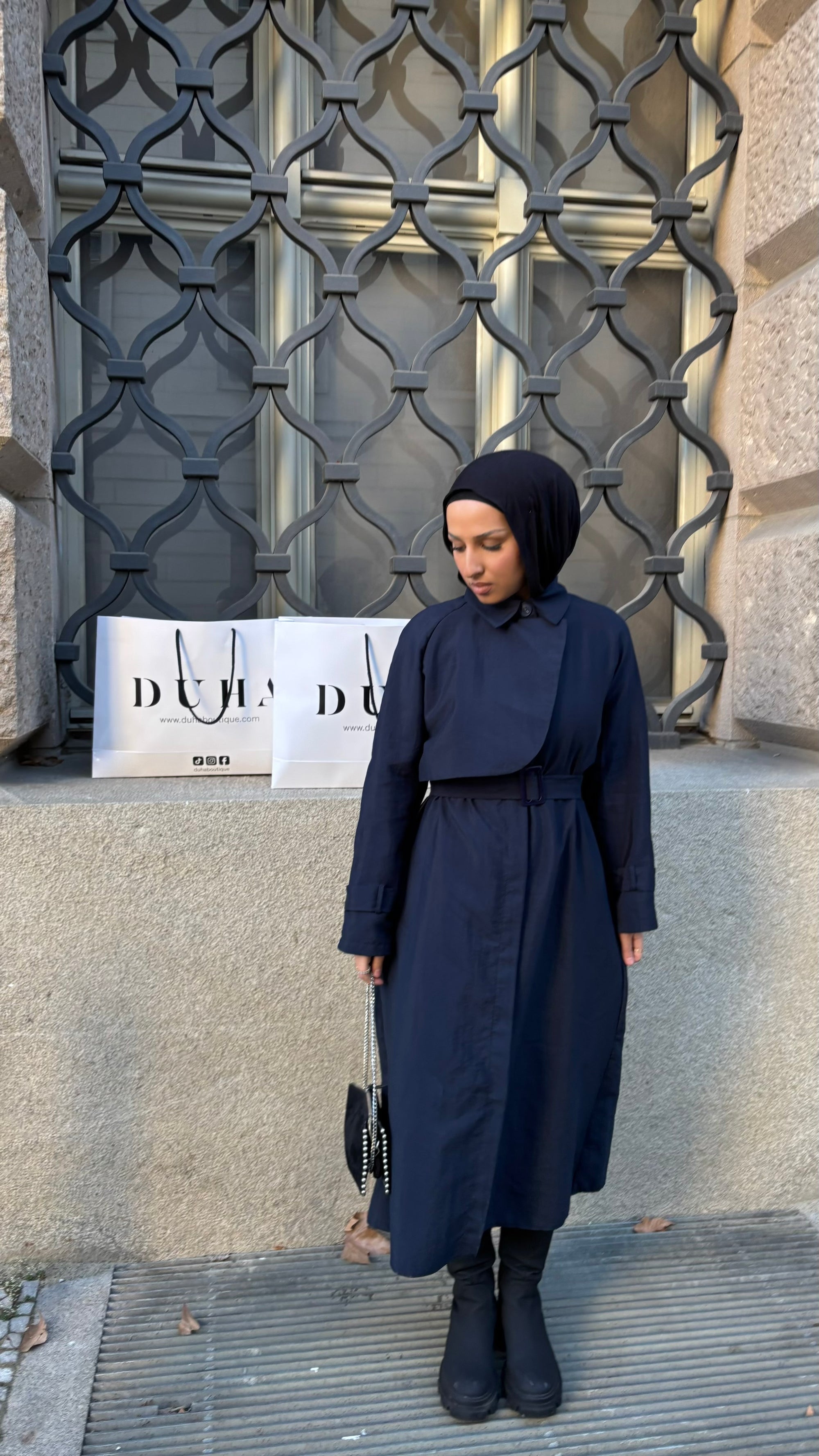 Adele Trenchcoat in dunkelblau