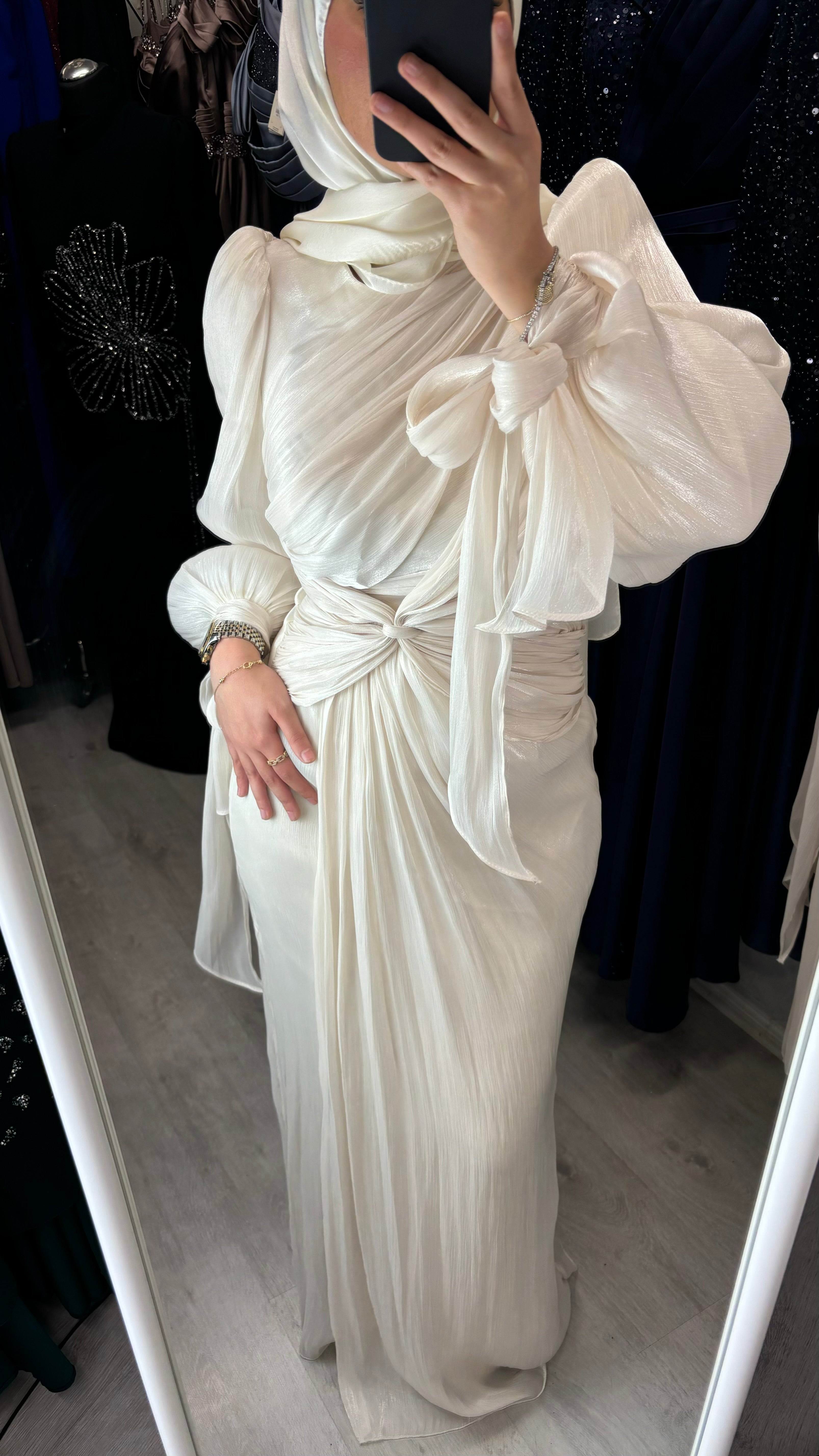 Robe de soirée Alya couleur crème