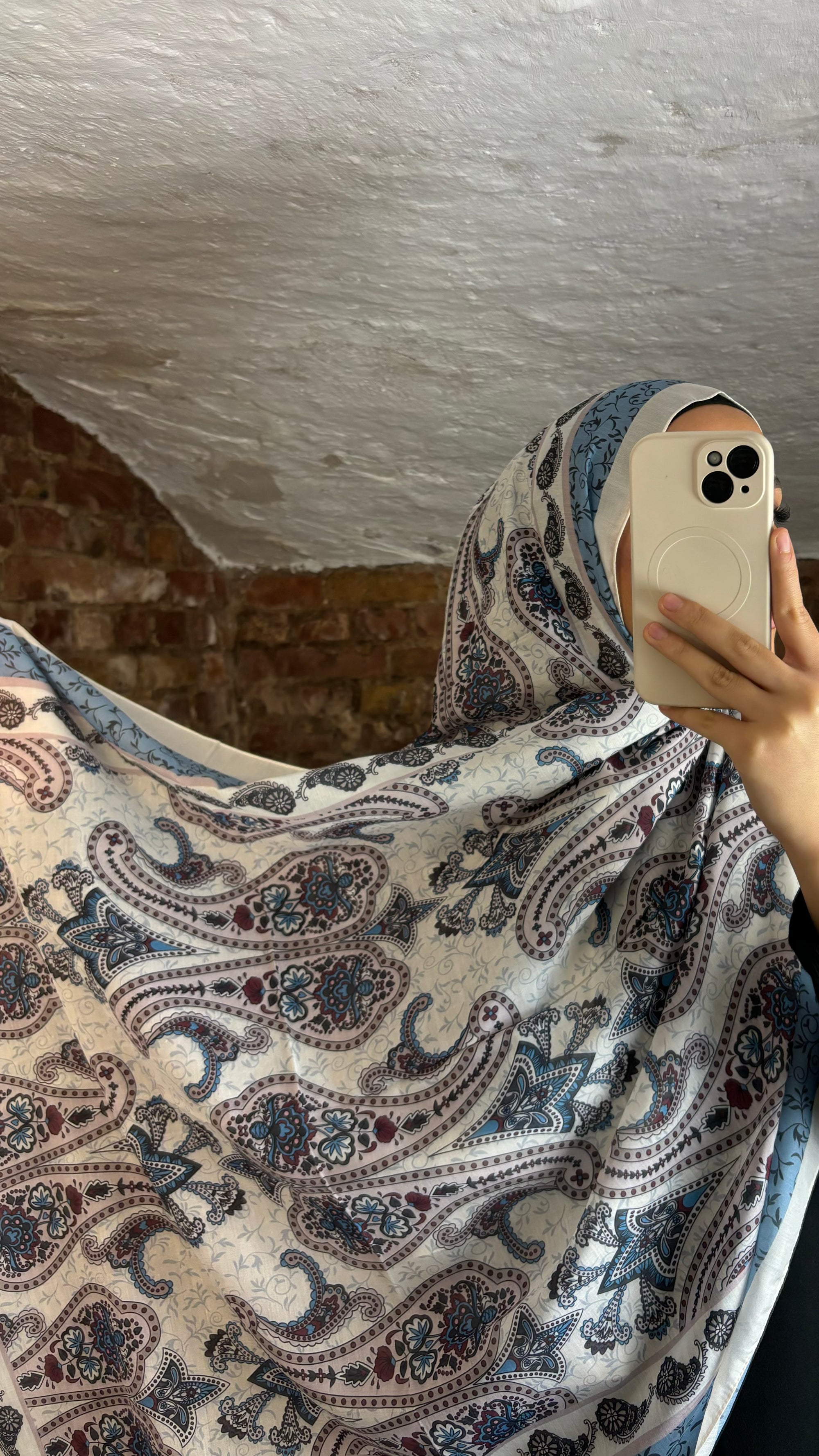 Soft Bohème Hijab in Light Blue