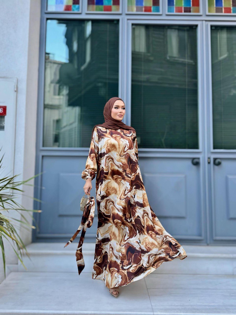 Karla satin dress with slip