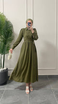 Lina wrap dress in green