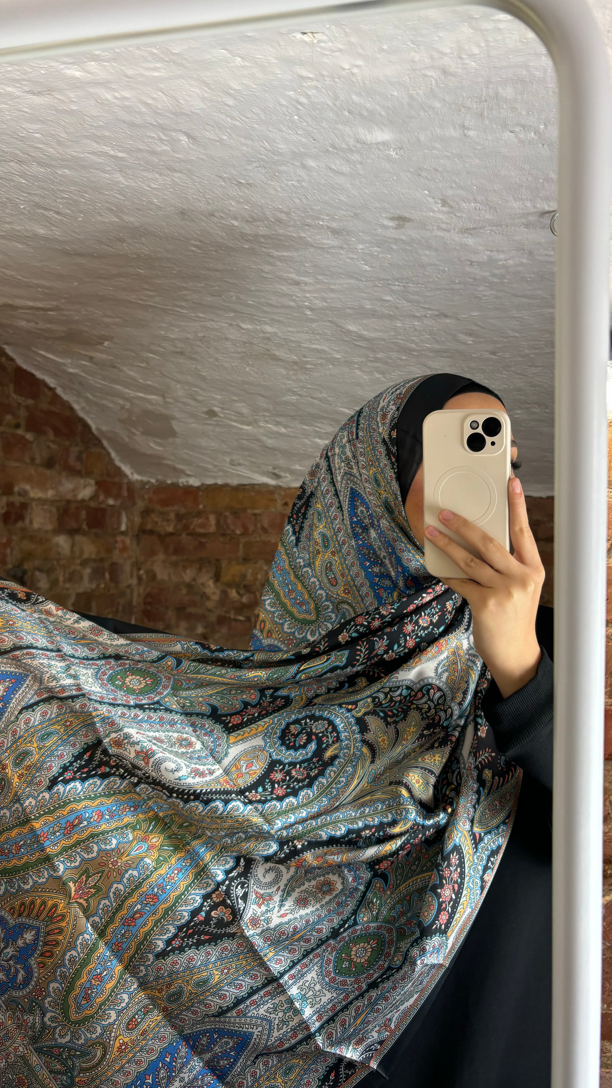 Silk Voile Hijab Black-Dark Blue