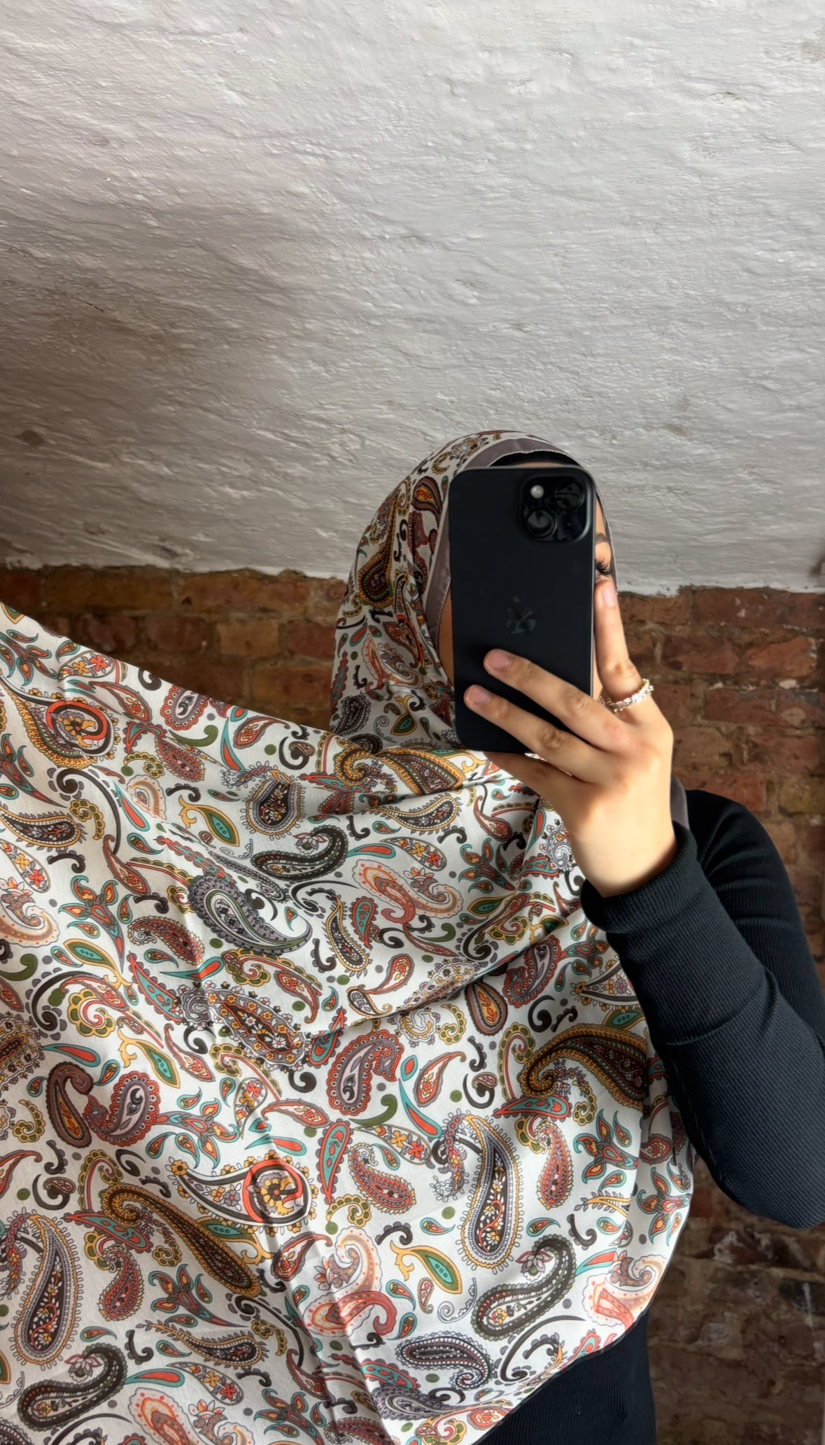Soft bohemian hijab in beige - orange