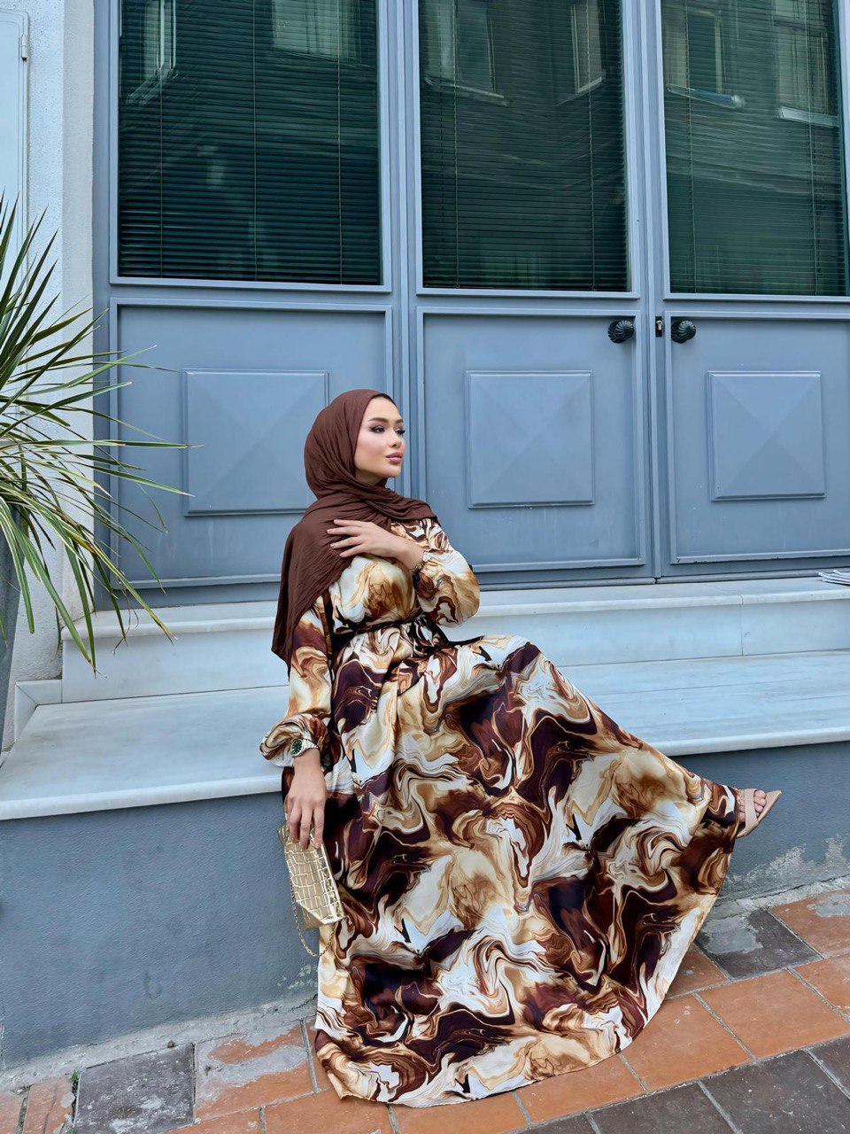Karla satin dress with slip